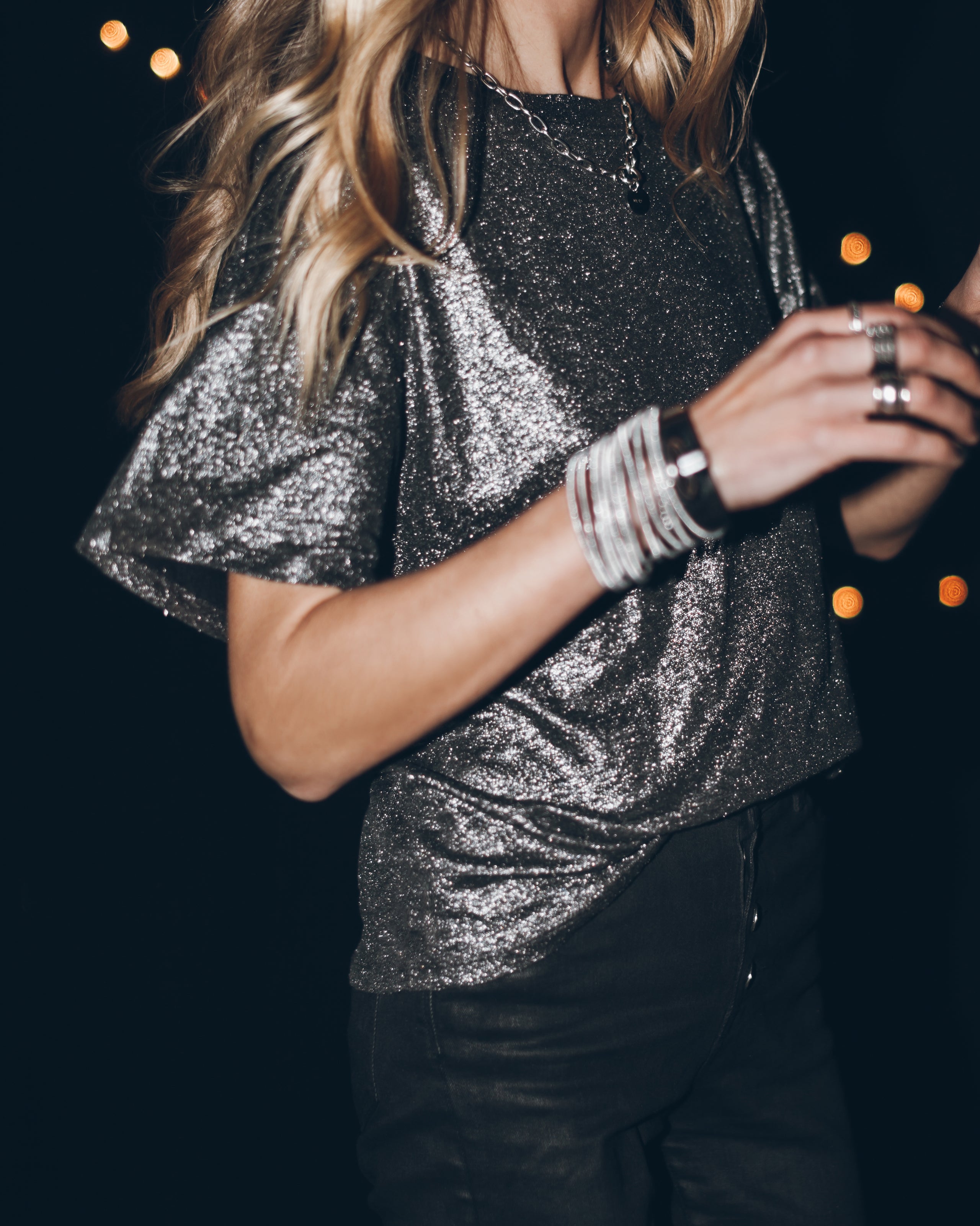 Glitter Linen Base Shirt - Product photo