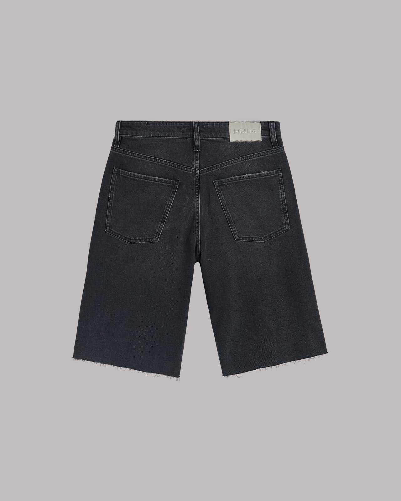 Black Bermuda Denim Shorts - Product photo