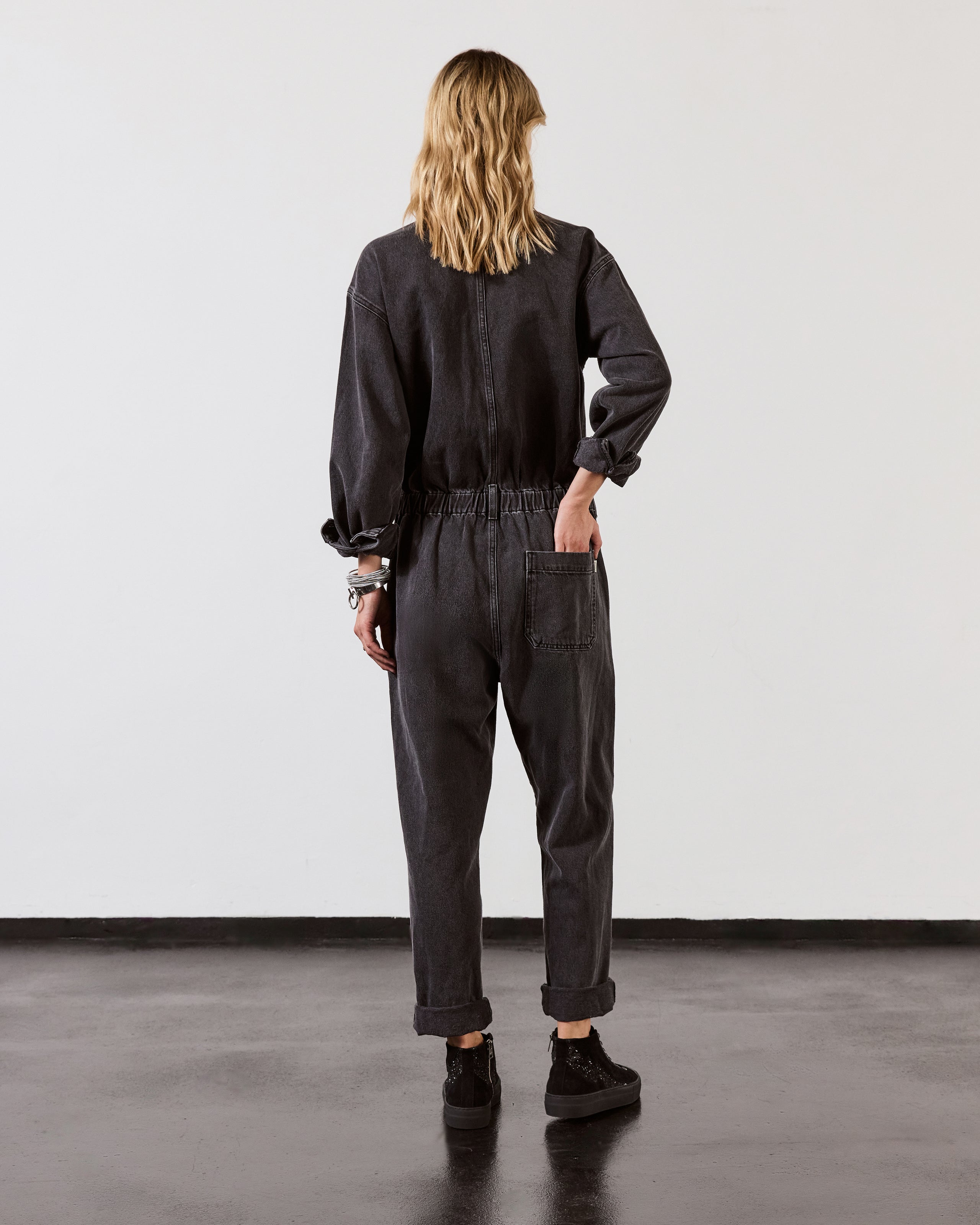 The Black Denim Jumpsuit