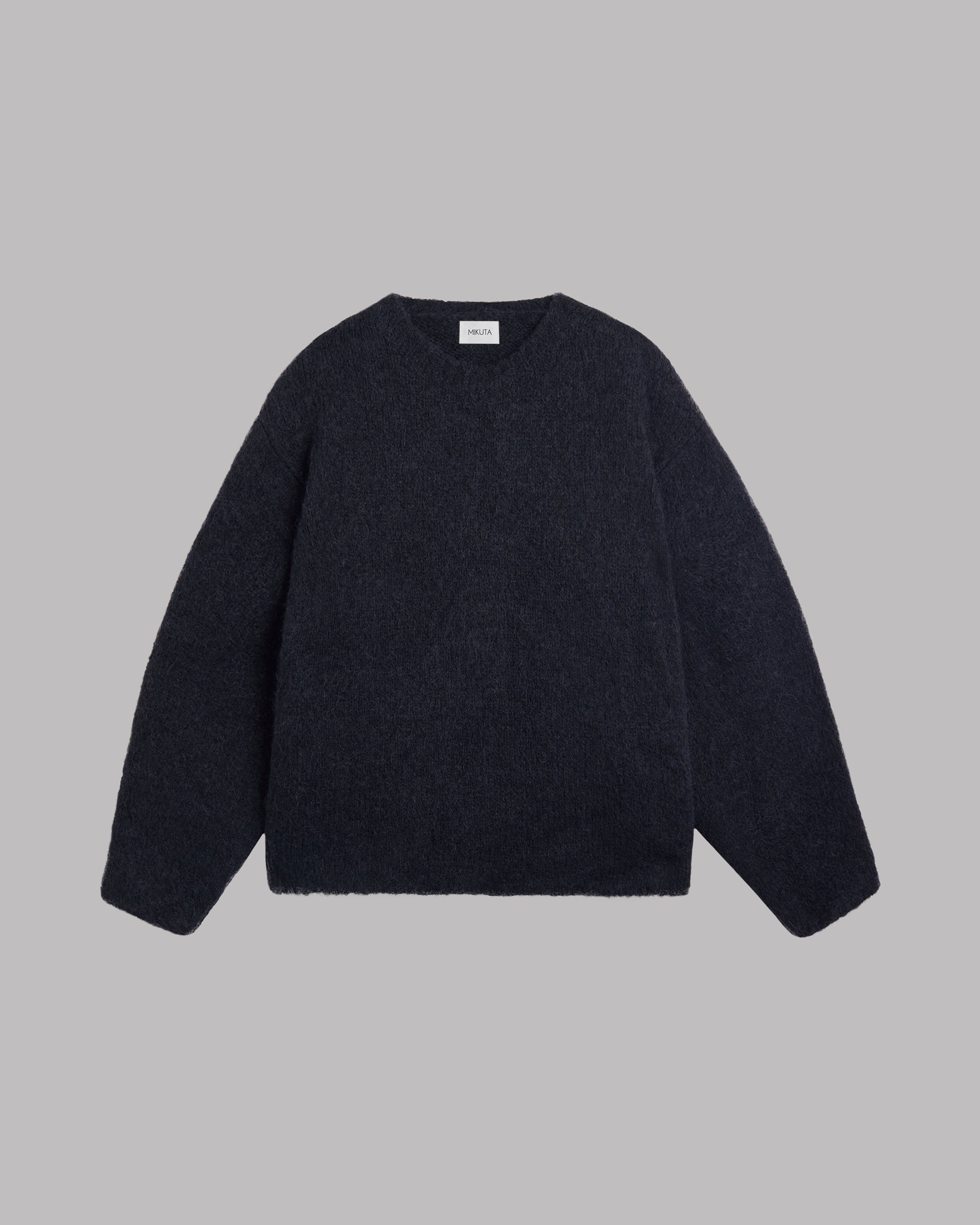 The Black Fluffy Alpaca Knit Sweater