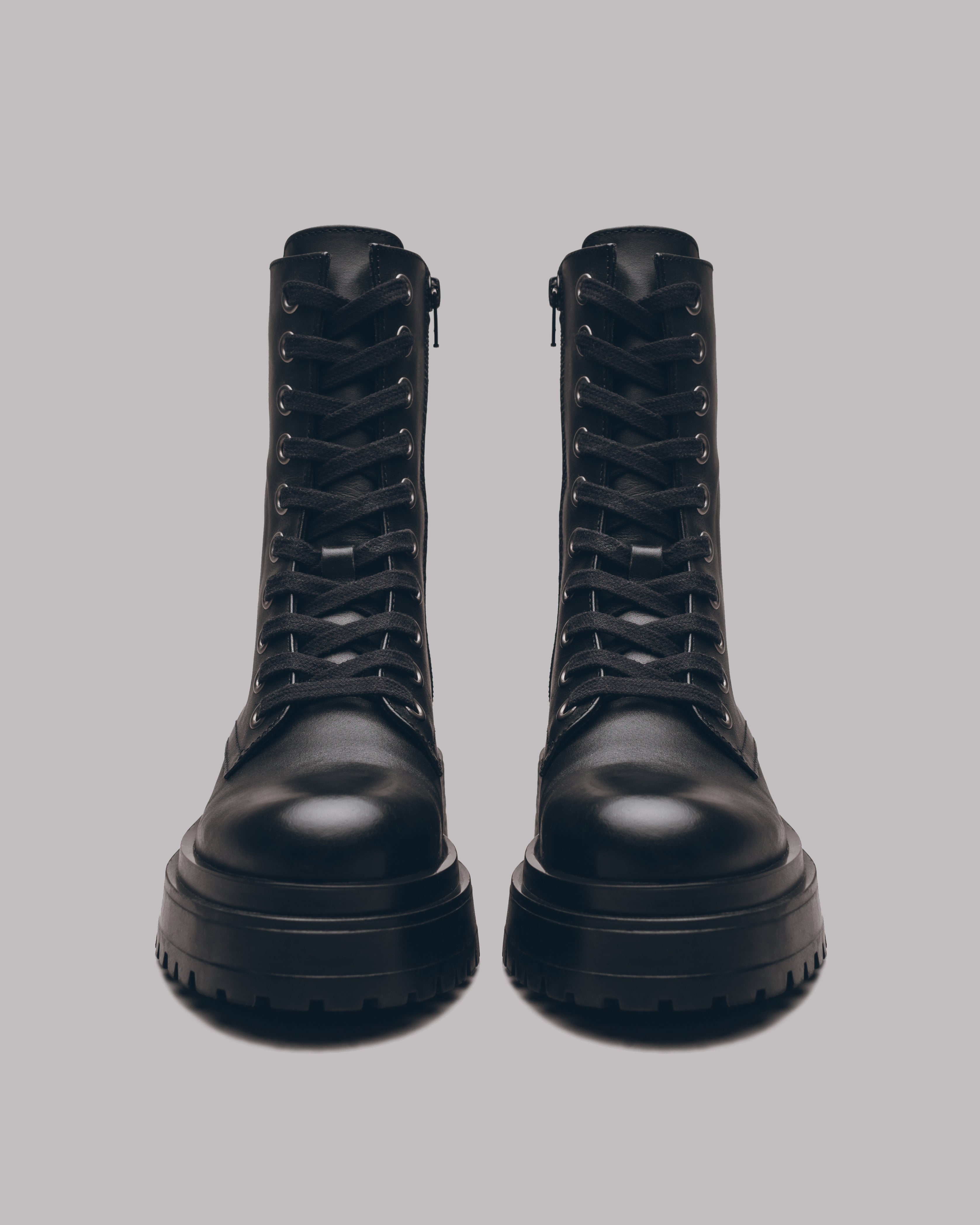 The Black Laced Leather Boots