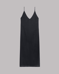 The Black Long Lyocell Slip Dress