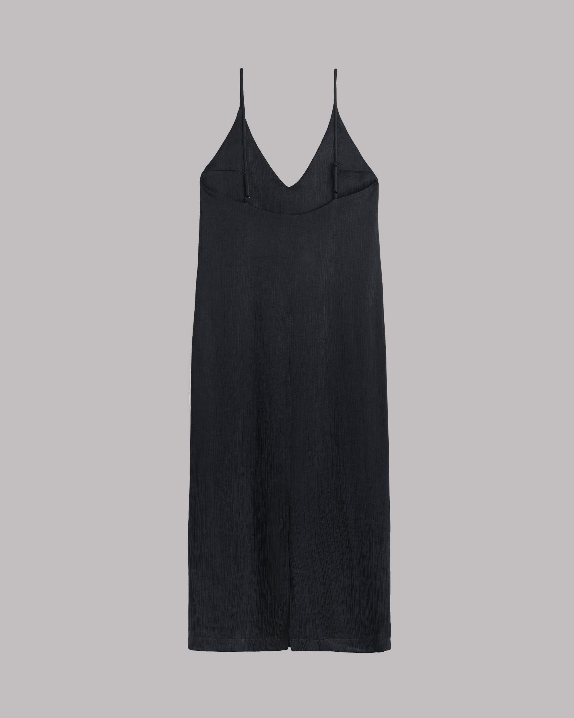 The Black Long Lyocell Slip Dress