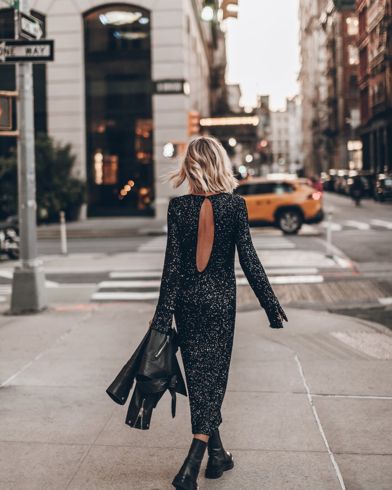 The Black Long Sequin Dress