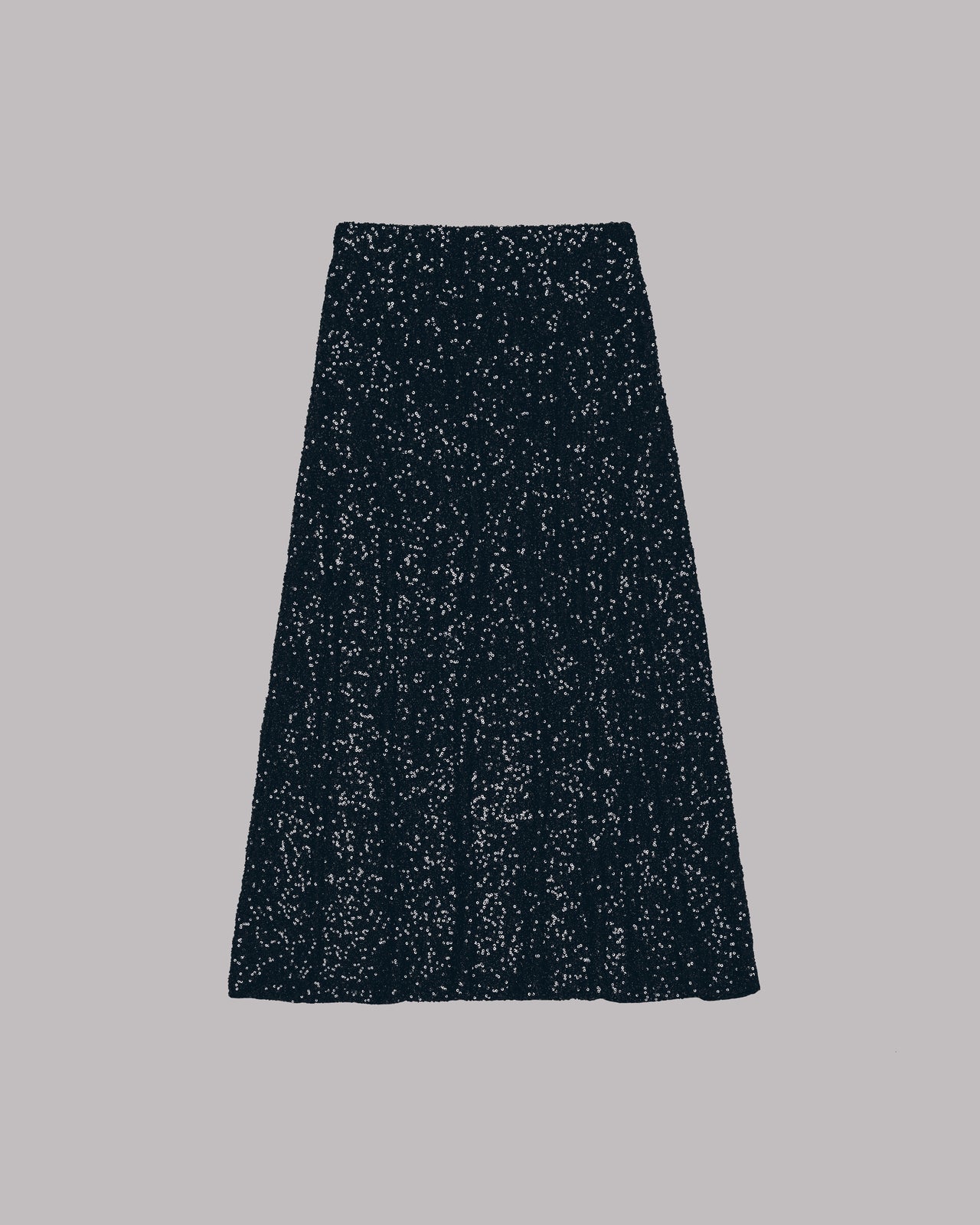 The Black Long Sequin Skirt