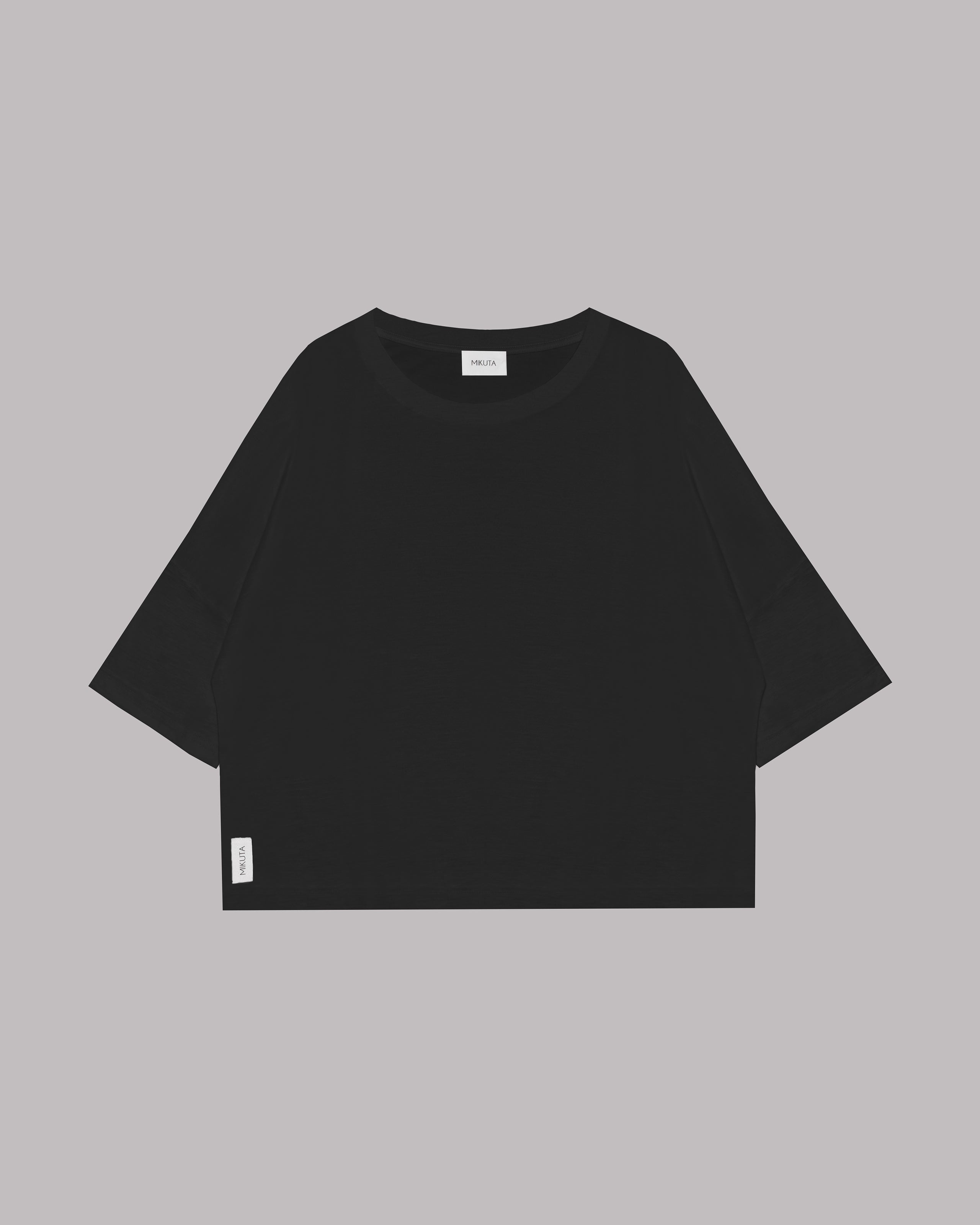 MIKUTA The Black Loose Lyocell T-Shirt