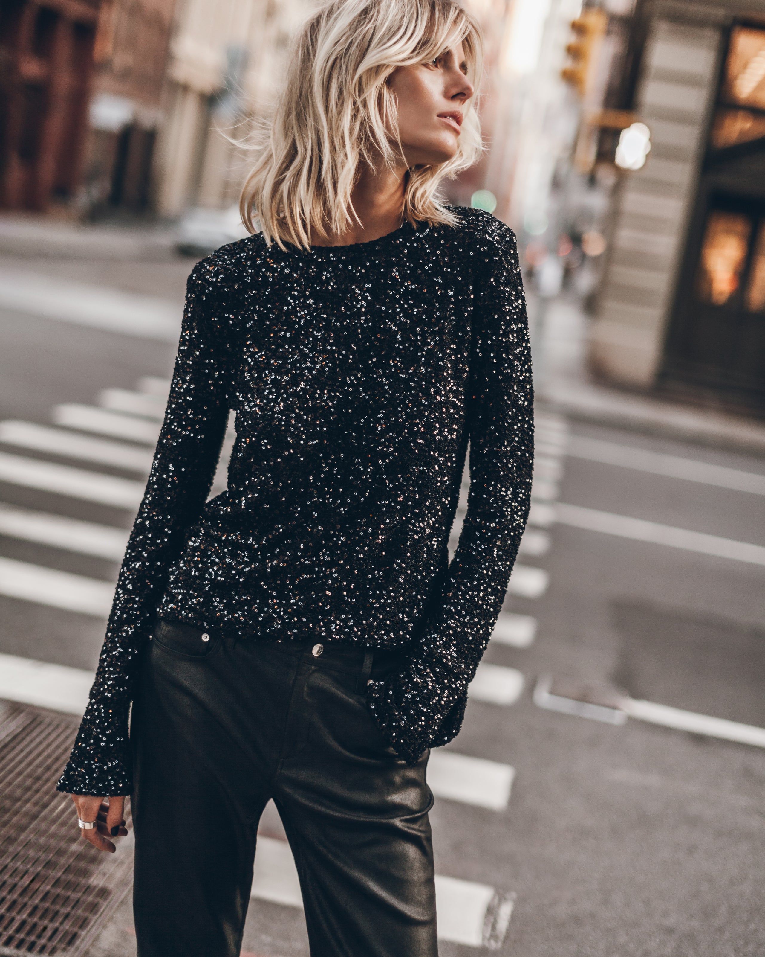 The Black Sequin Blouse