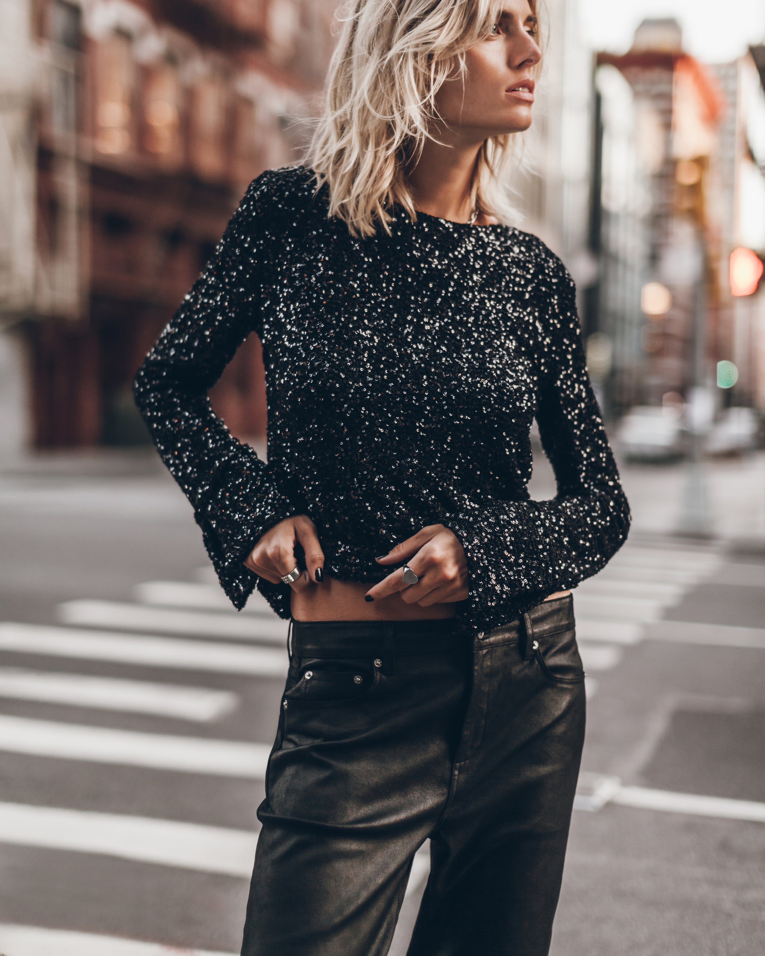 The Black Sequin Blouse