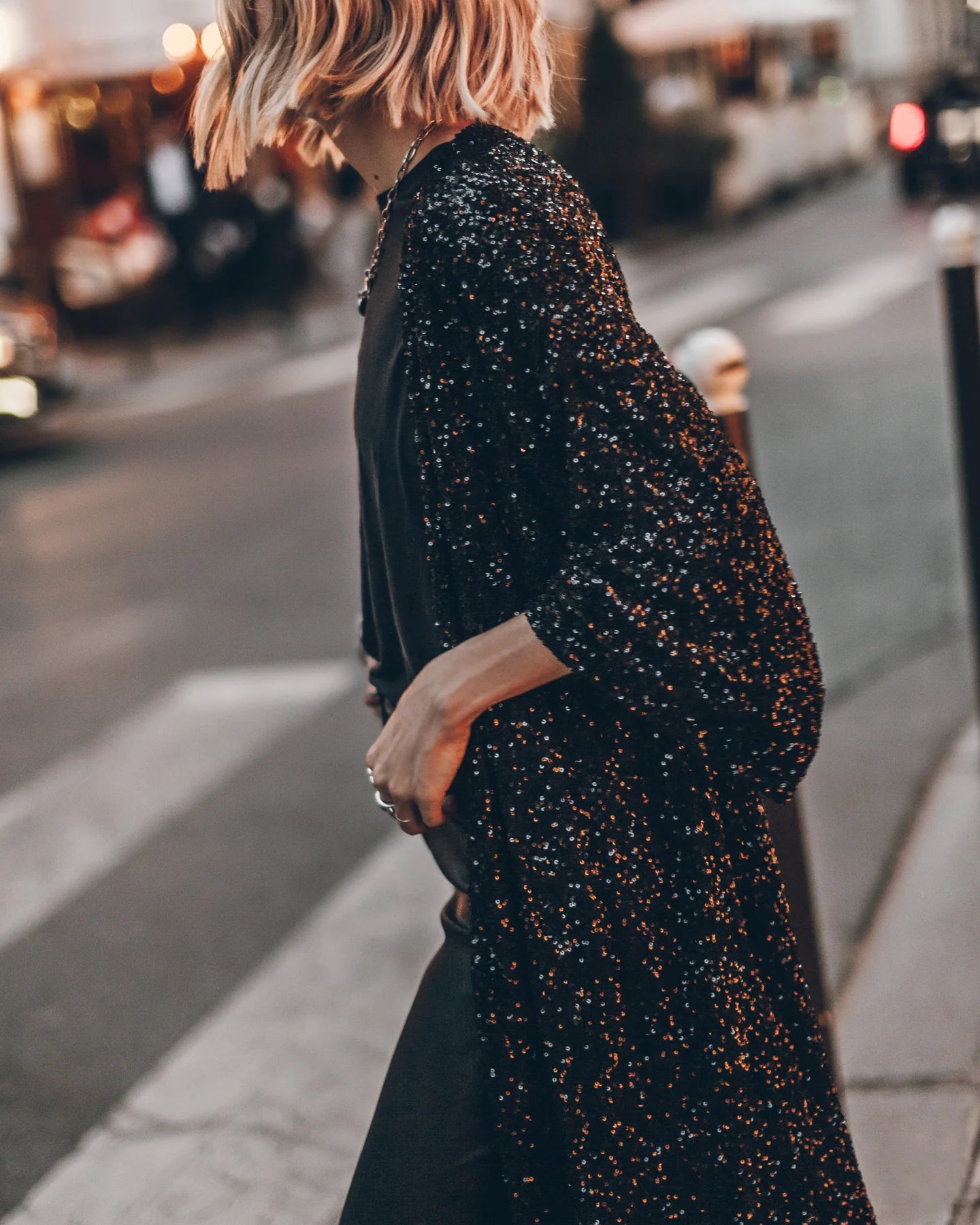 The Black Sequin Kimono