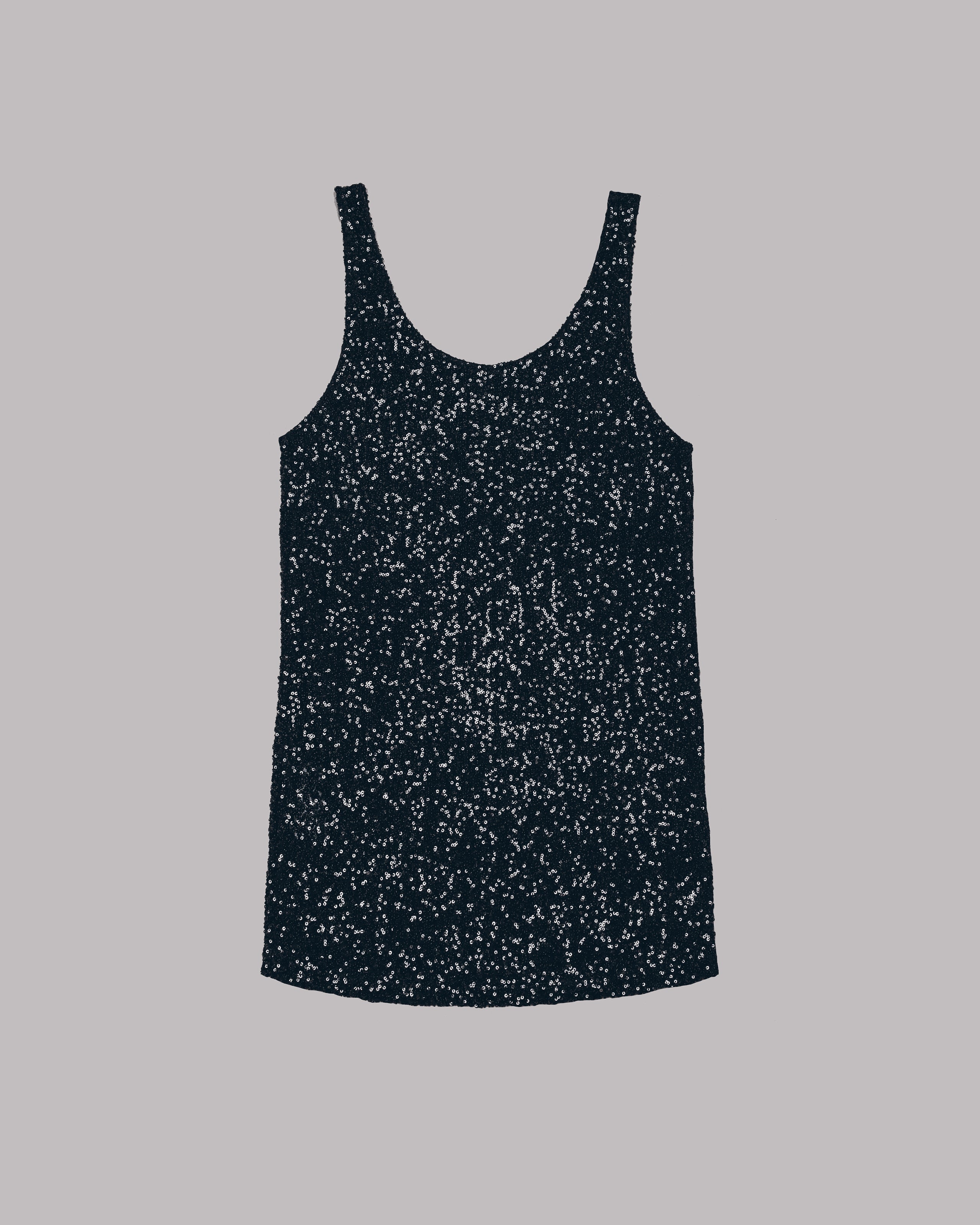 The Black Sequin Tank Dress