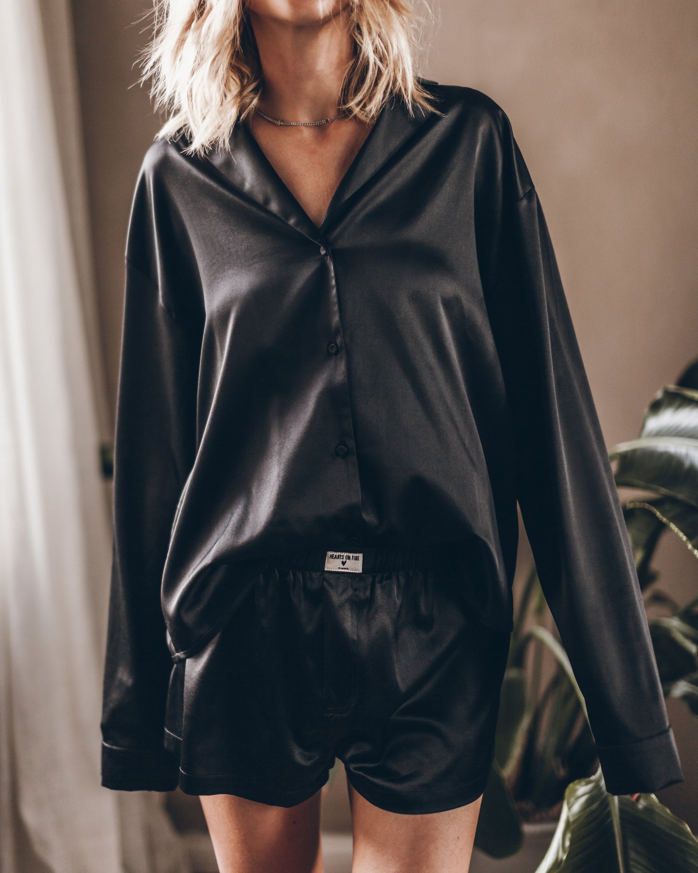 Mina Silk Knit Tee - Black