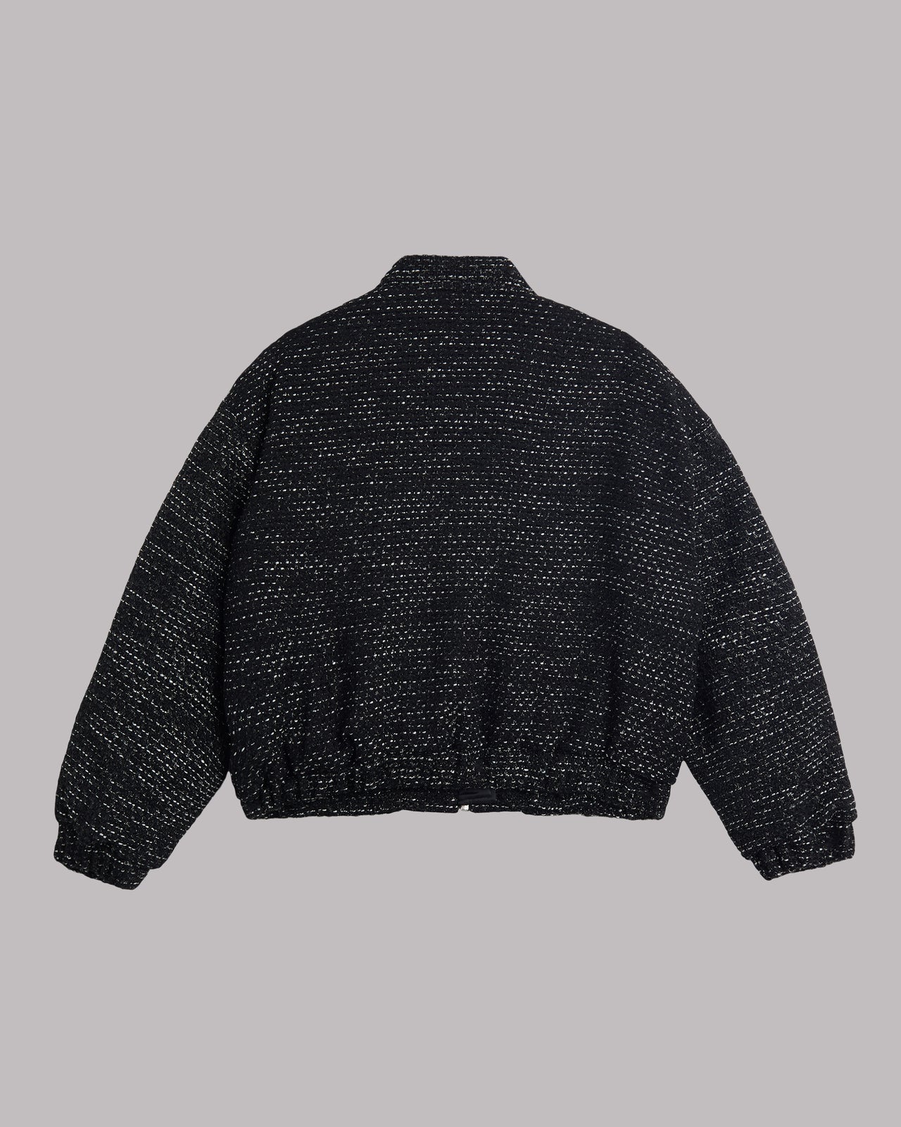 Black Sparkly Tweed Bomber Jacket - Product photo