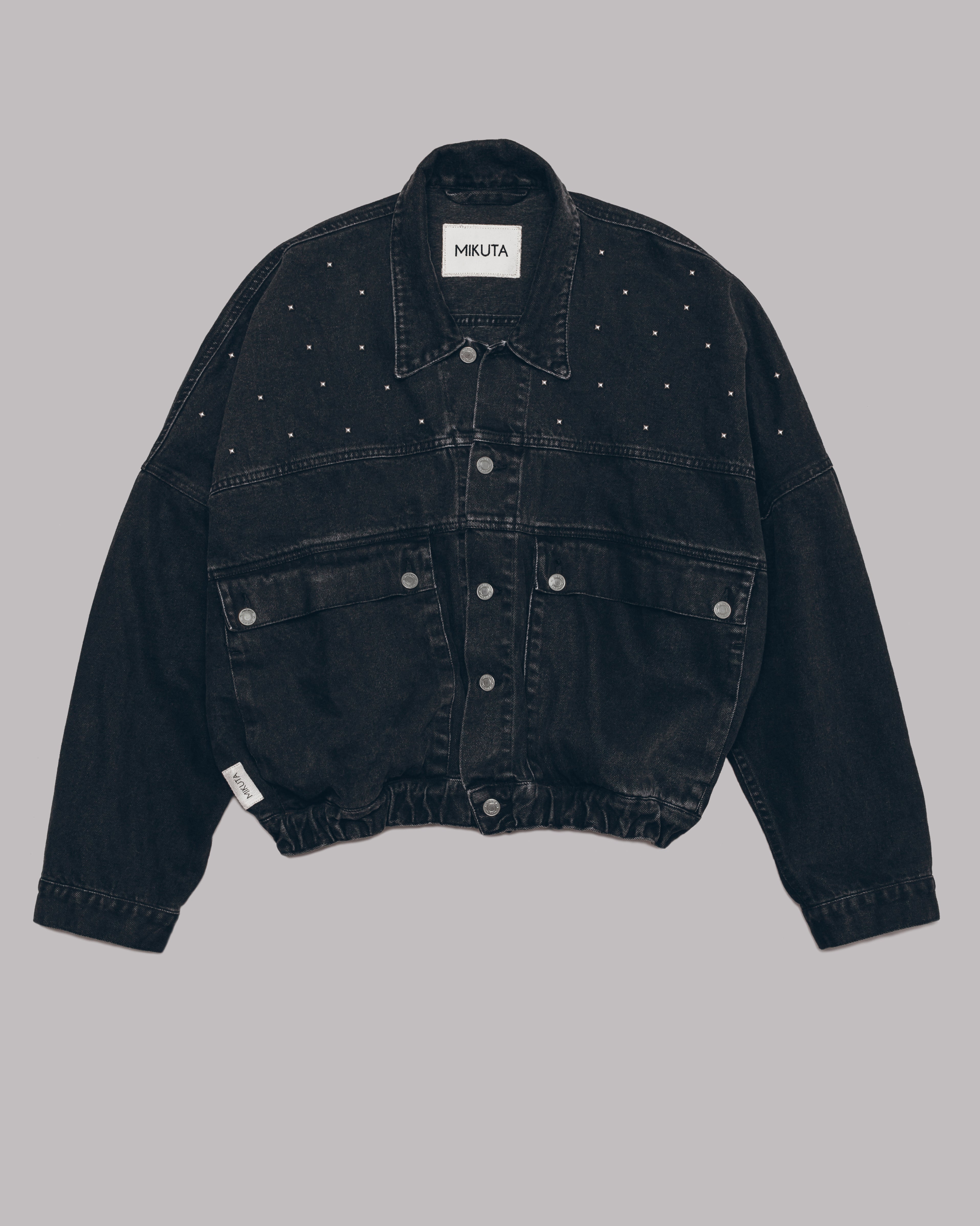 The Black Studded Denim Jacket – MIKUTA