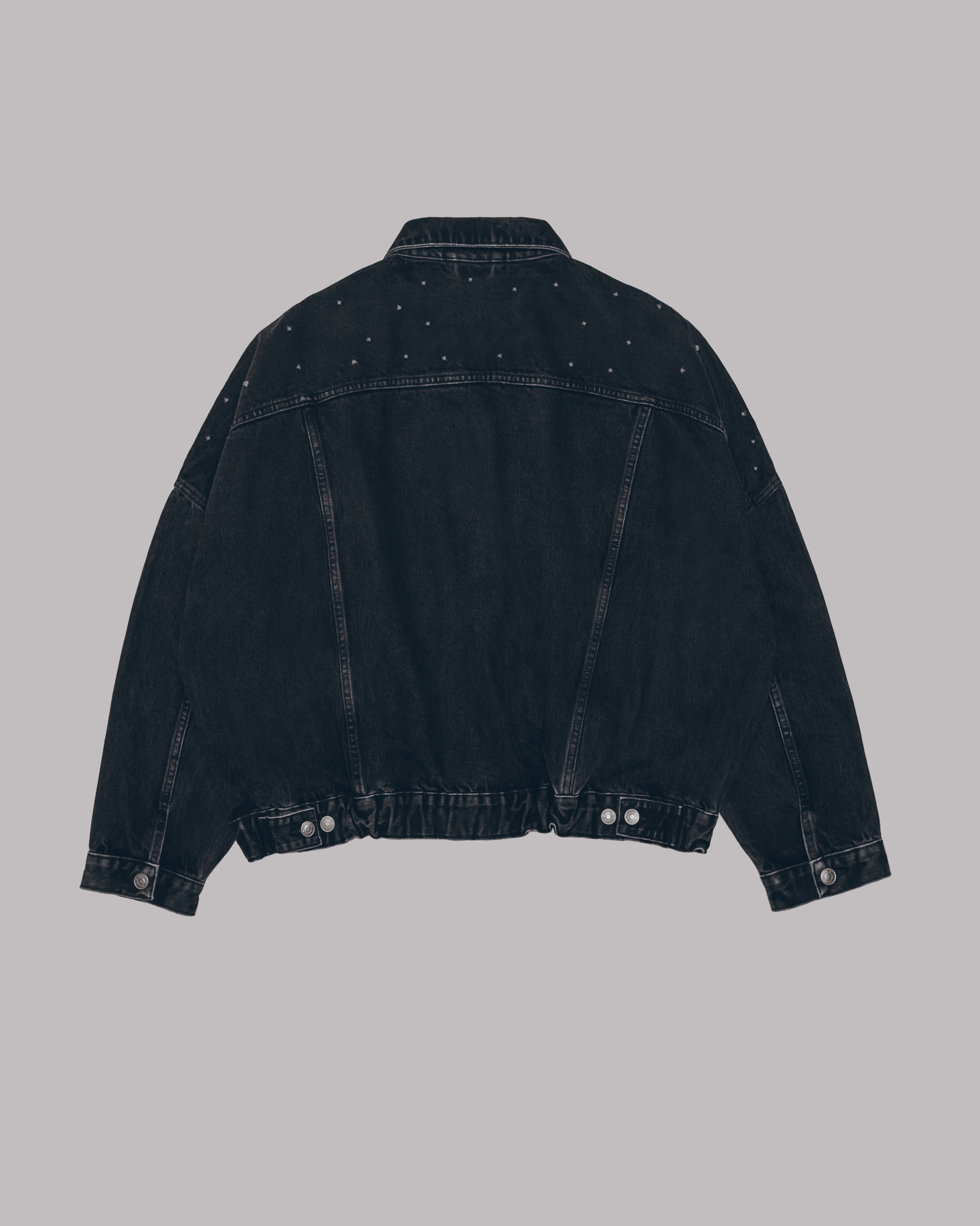 The Black Studded Denim Jacket