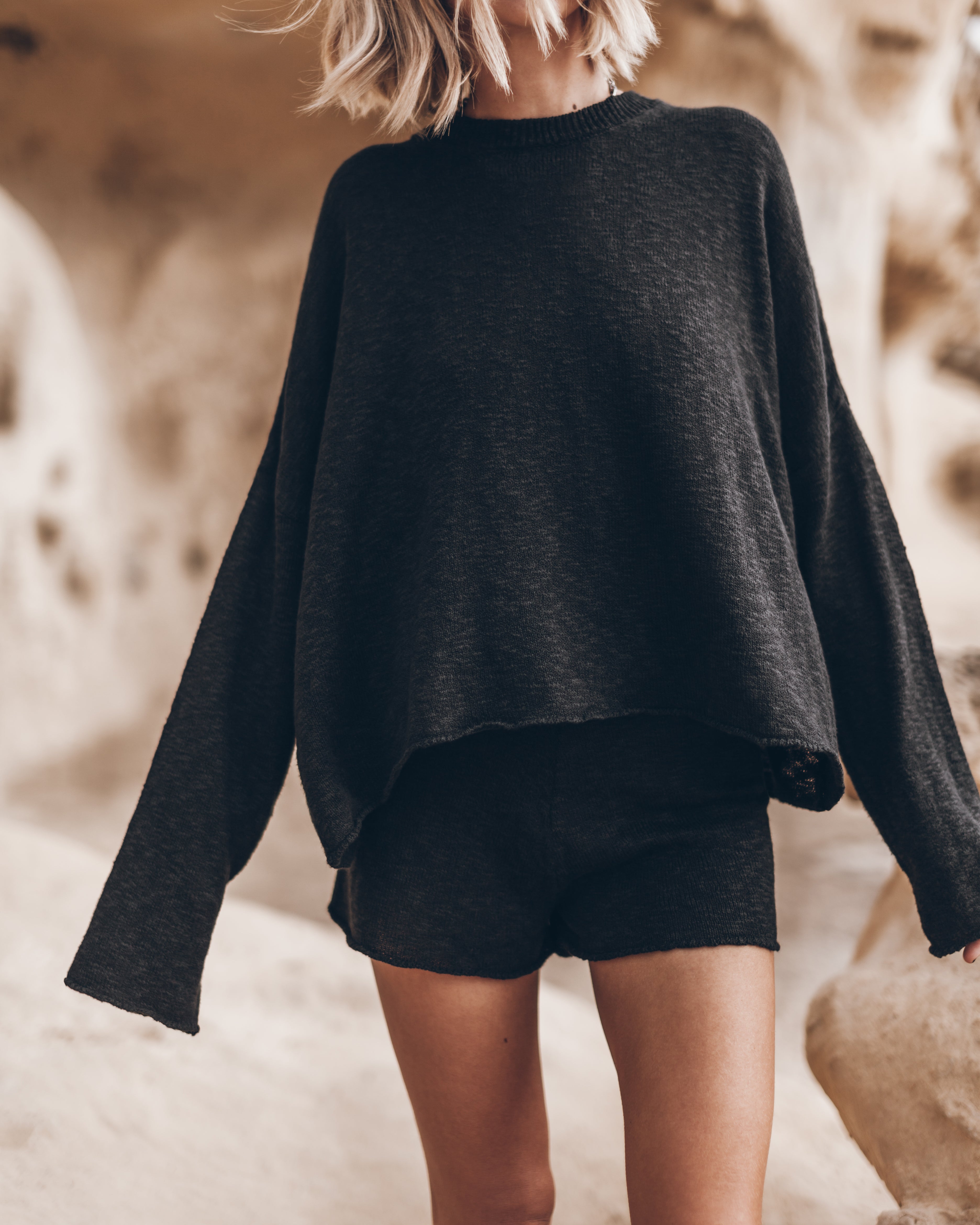 The Black Thin Knit Sweater