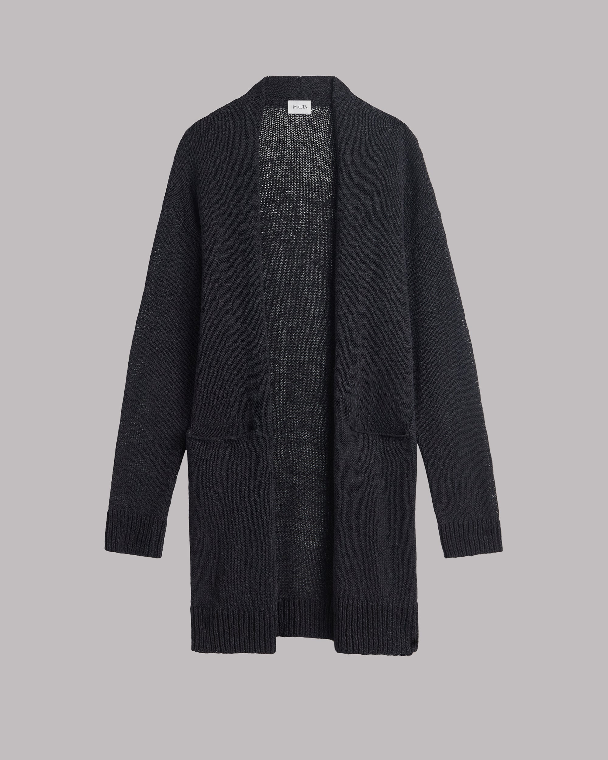 MIKUTA The Black Thin Long Knitted Cardigan - Main Image