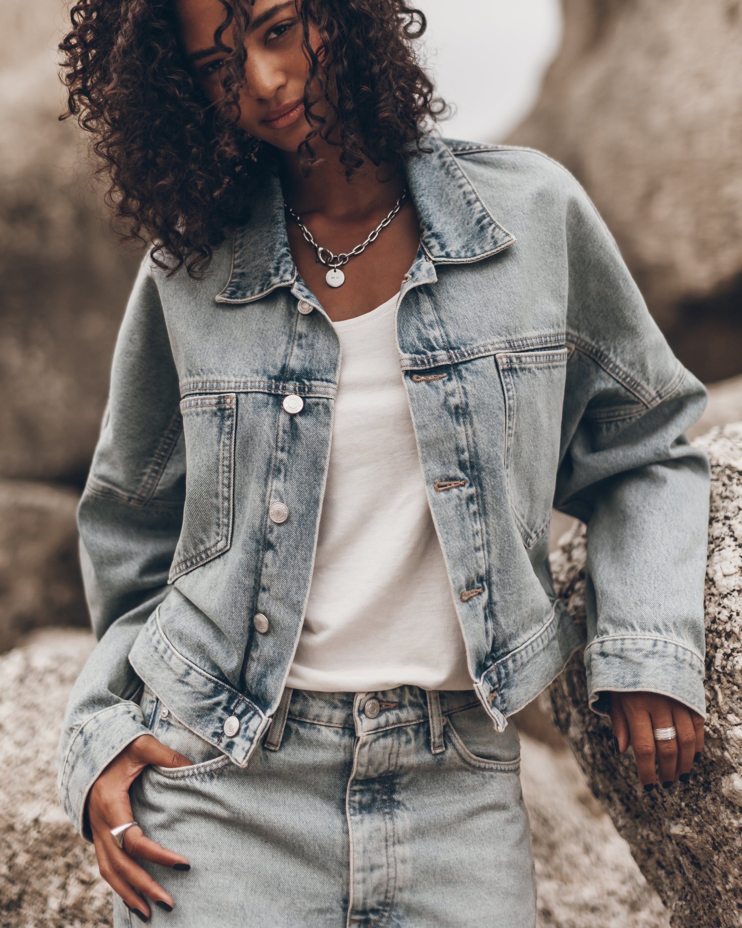 The Blue Cropped Denim Jacket