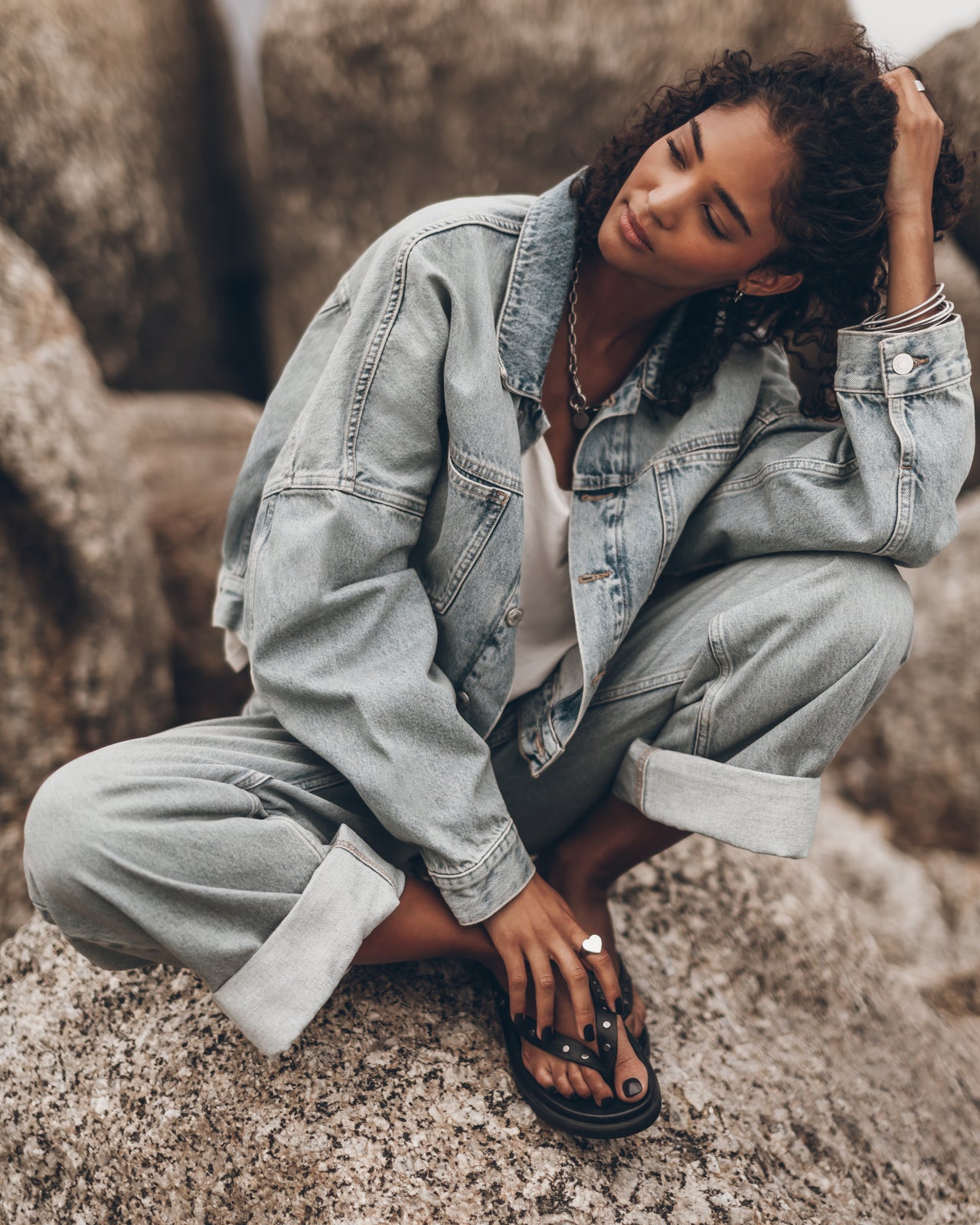 The Blue Cropped Denim Jacket