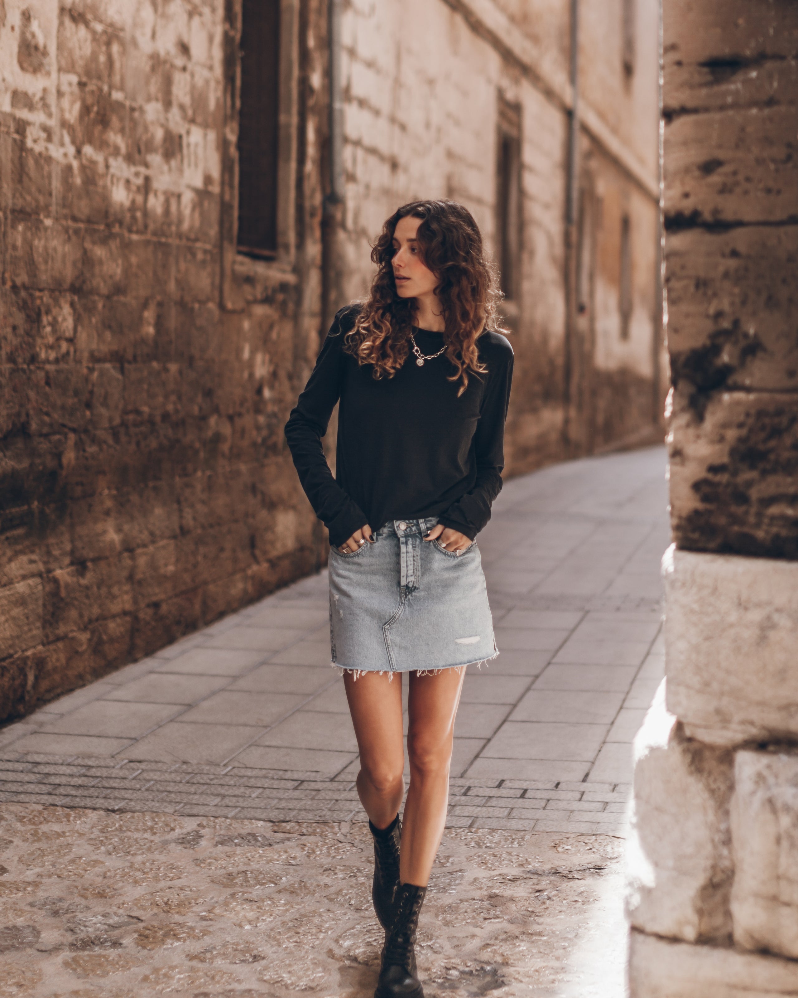 The Blue Denim Skirt