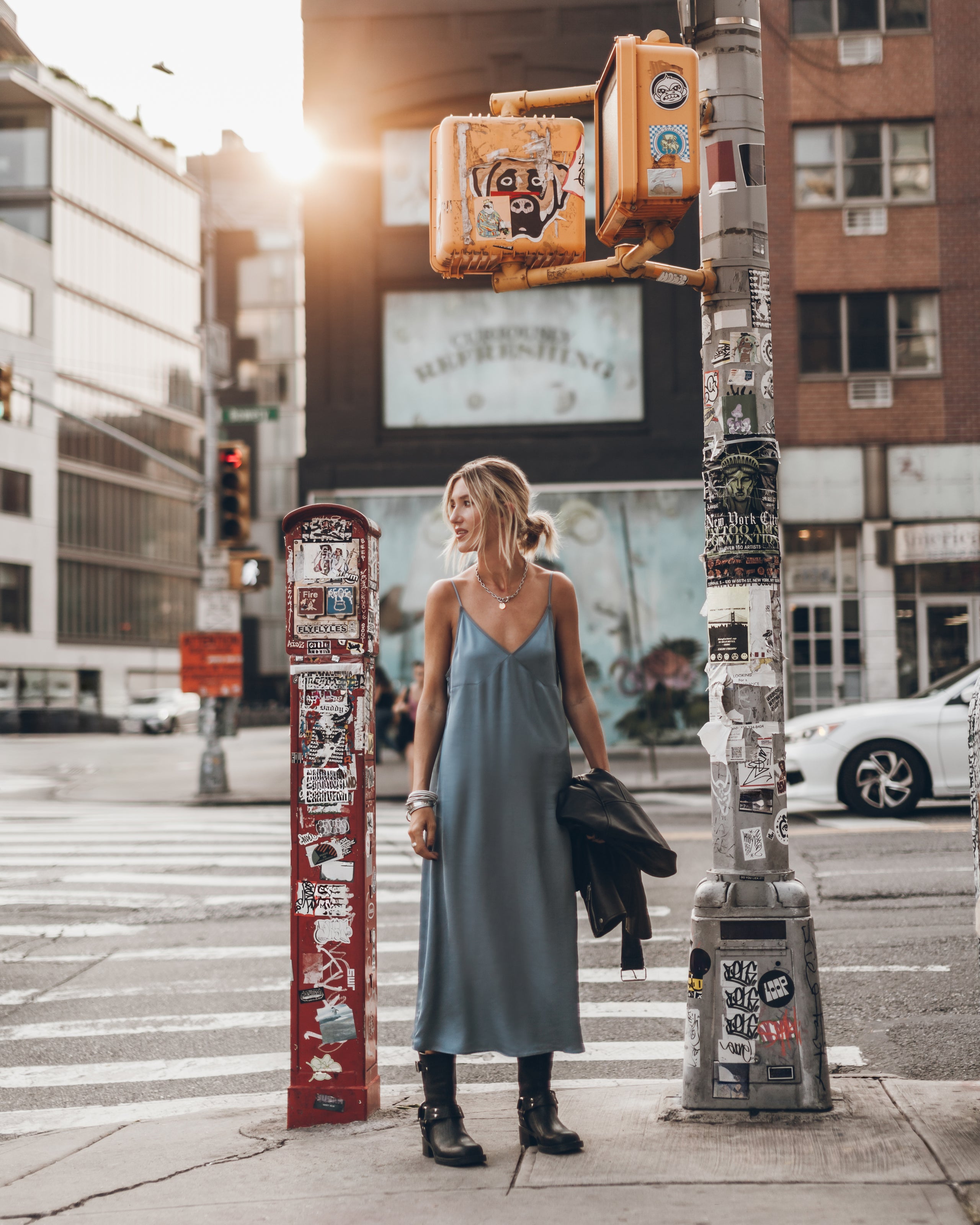 The Blue Long Slip Dress