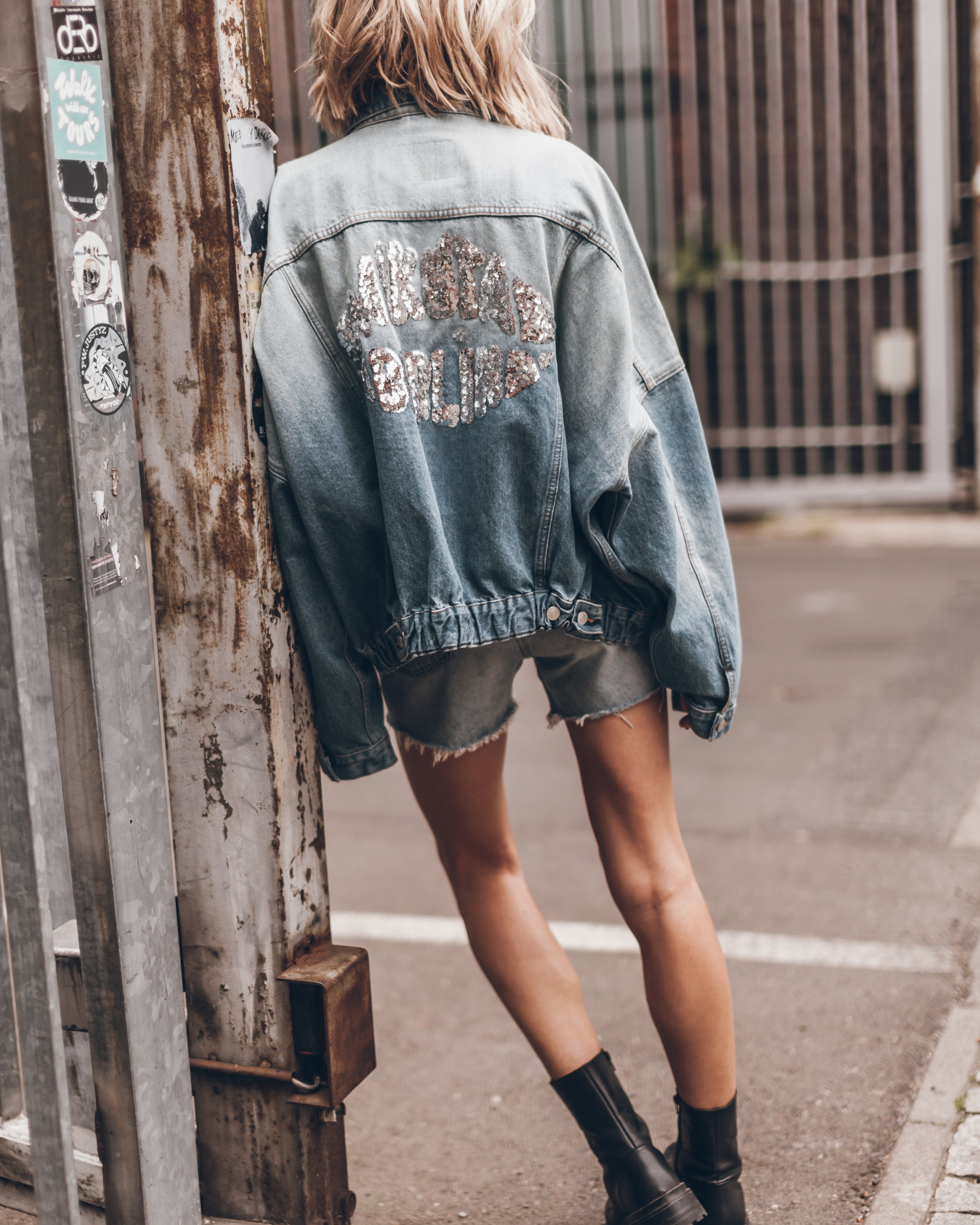Denim Jacket With Knit Sleeves PLAYING - SEVEN SEVENTY