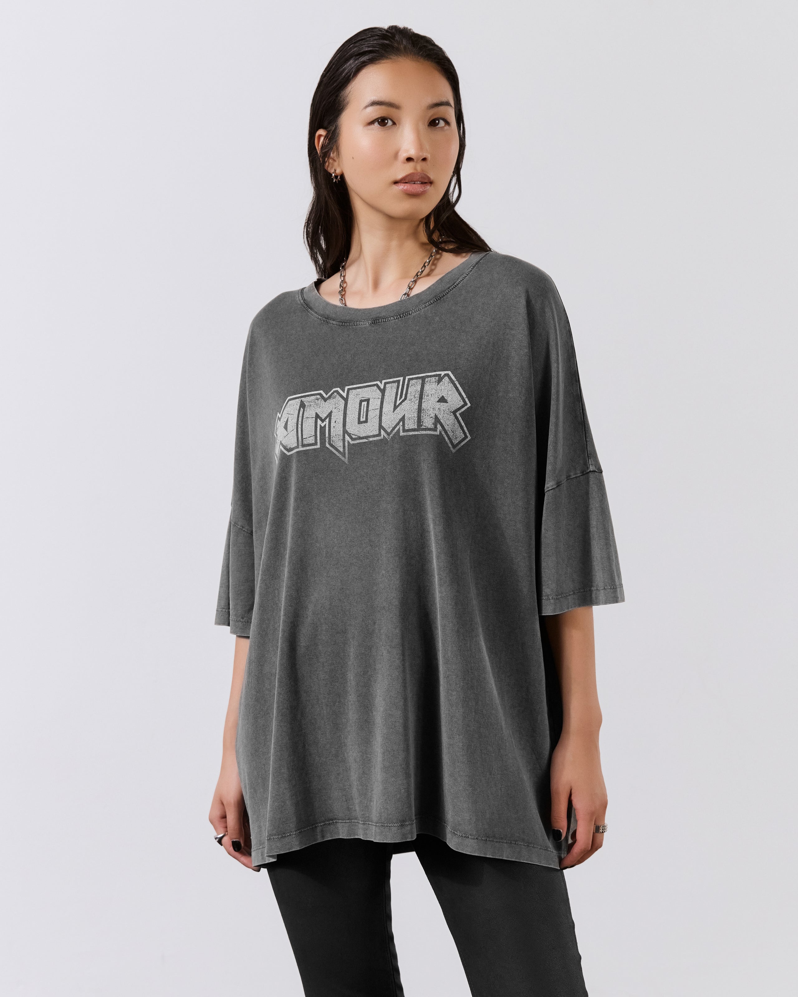 The Dark Faded Amour Long Loose T-Shirt