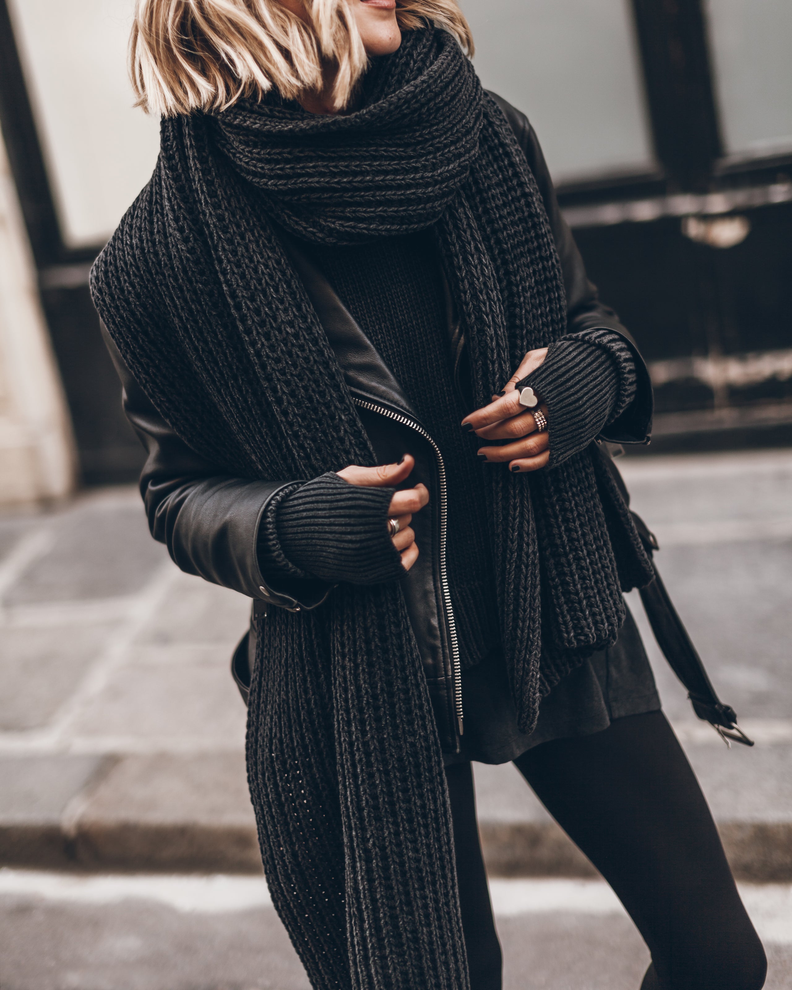 The Dark Faded Knit Scarf