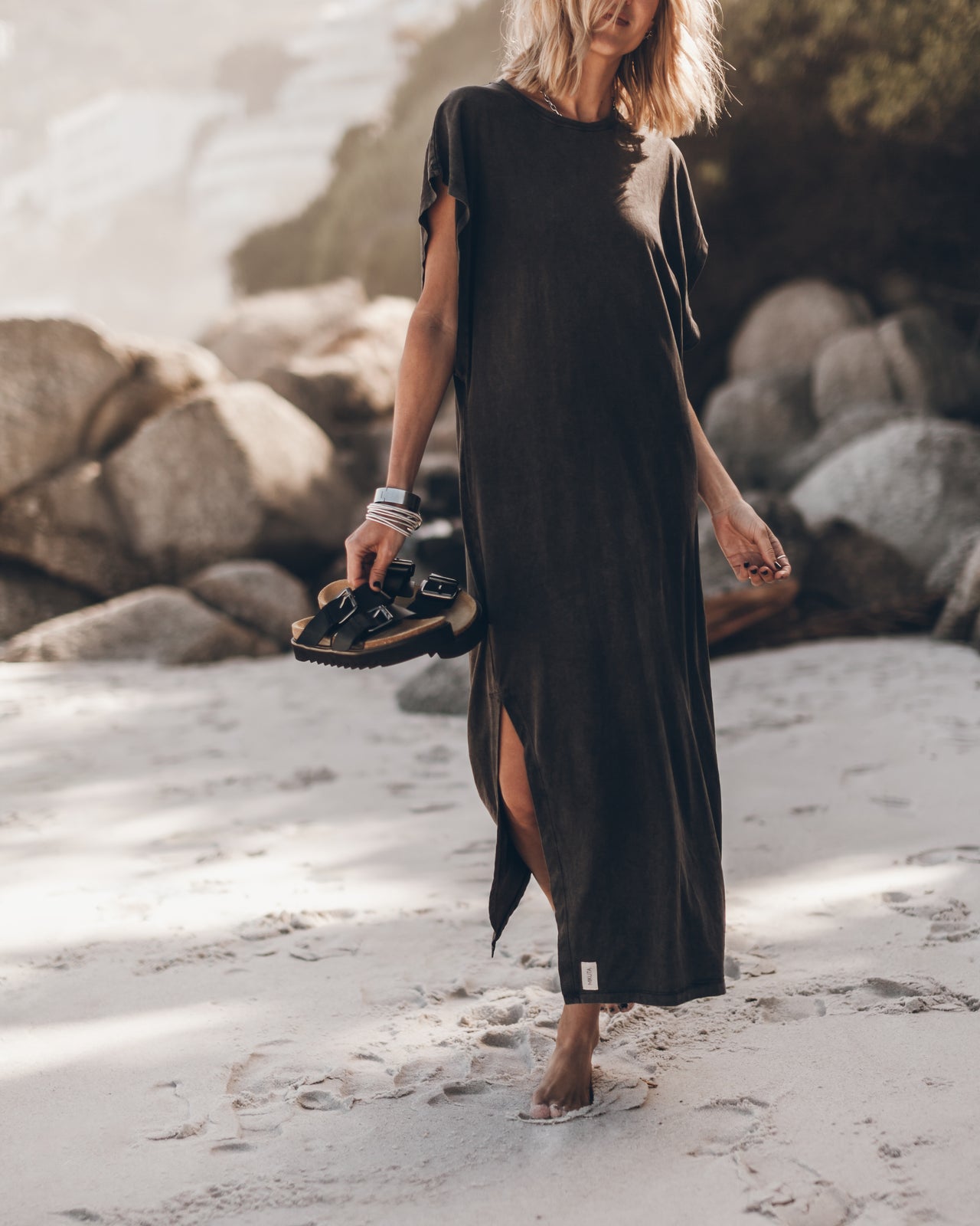 The Dark Faded Long Batwing Dress