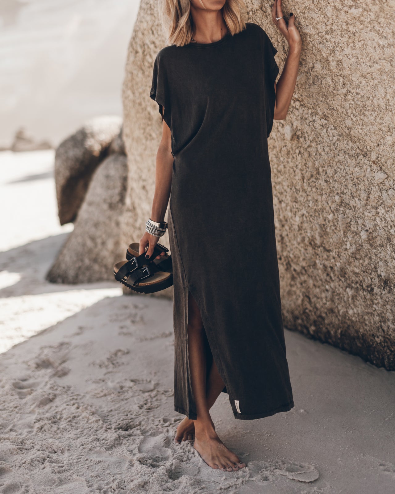 The Dark Faded Long Batwing Dress