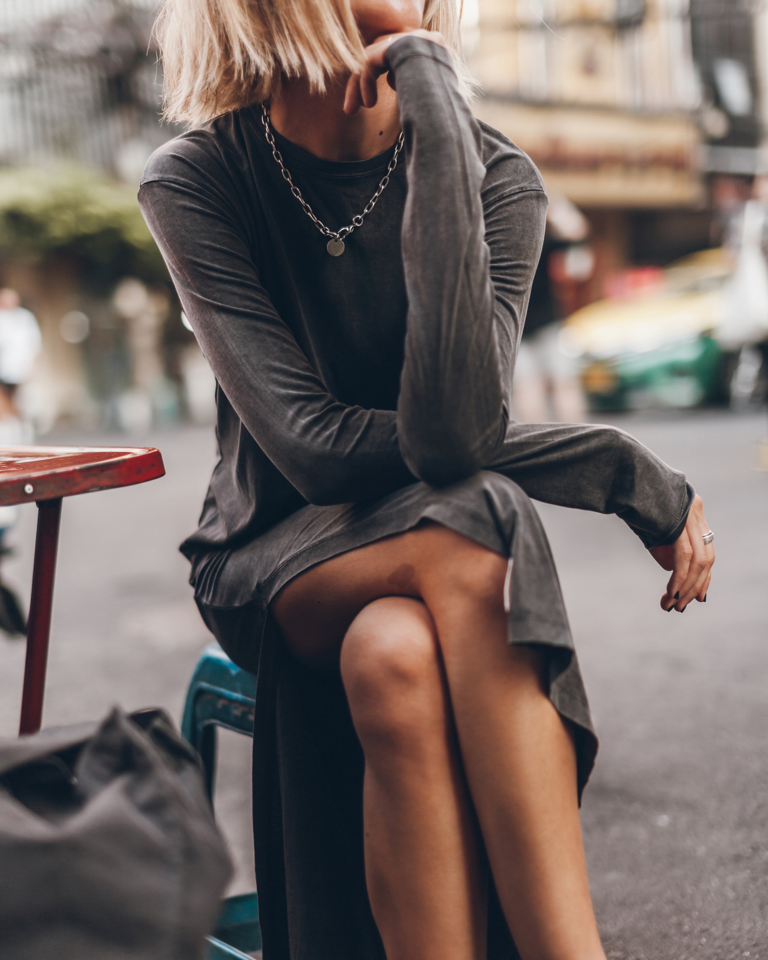 The Dark Faded Longsleeve Dress