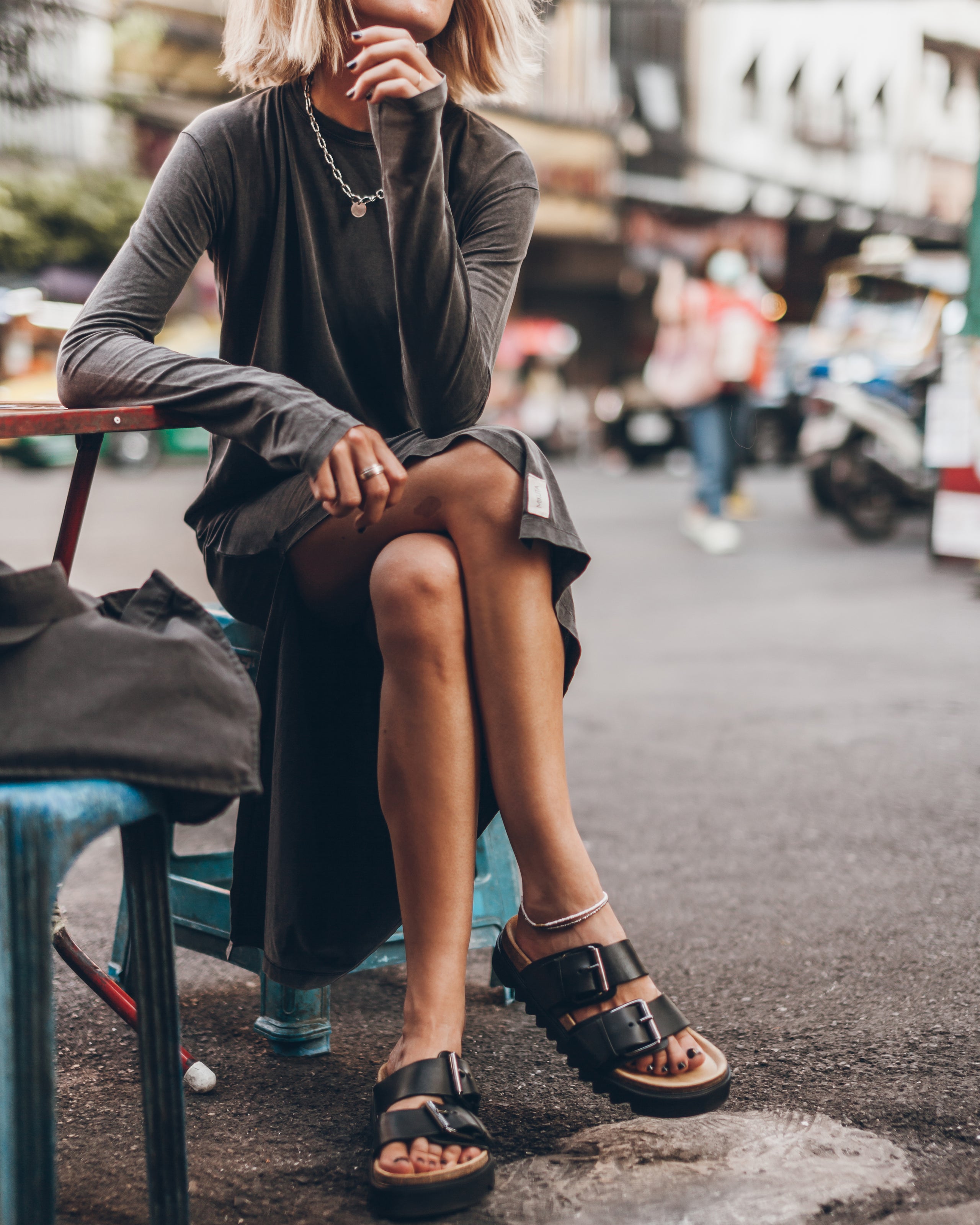 The Dark Faded Longsleeve Dress