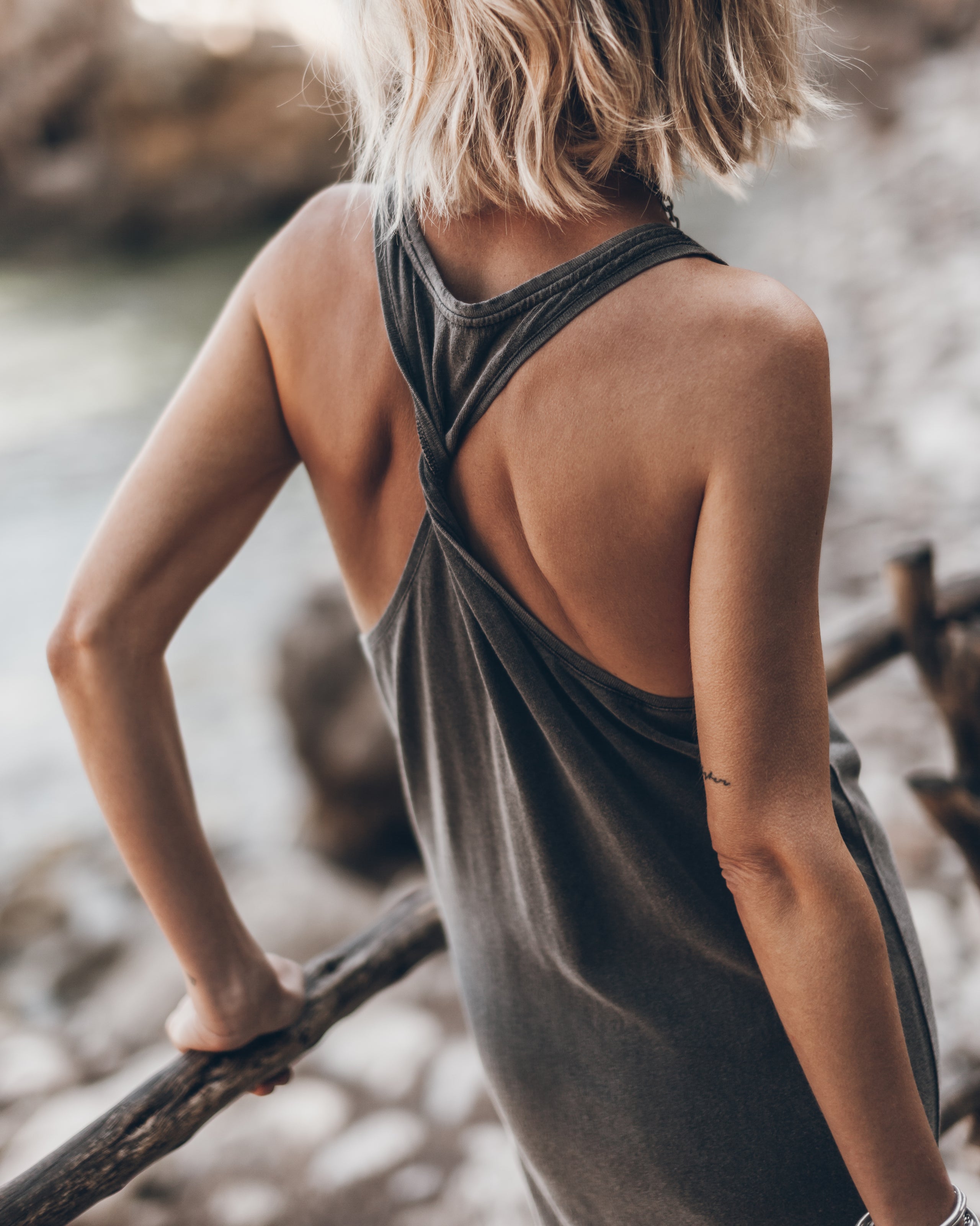 The Dark Faded Twisted Tank Dress