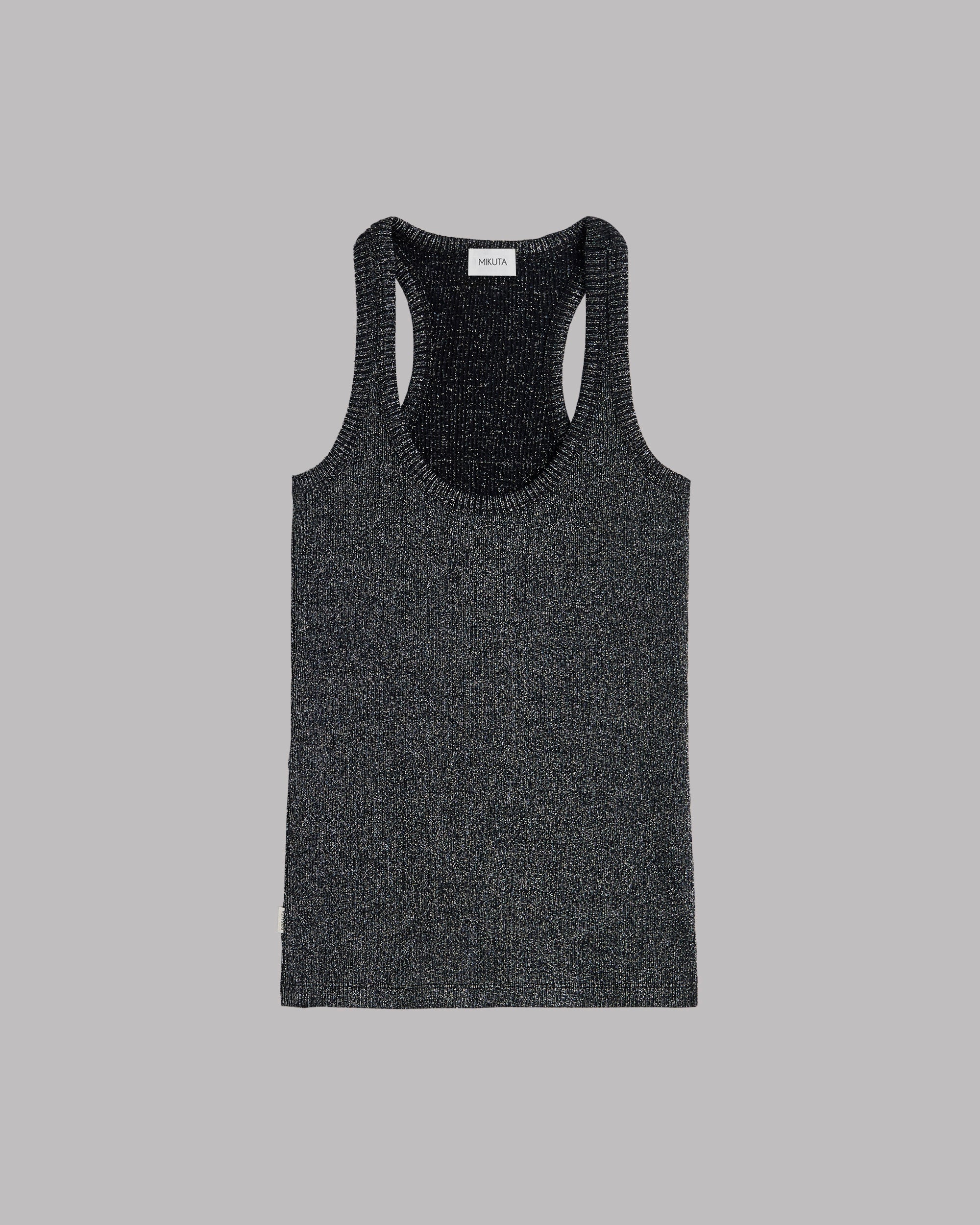 The Dark Glitter Ribbed Tank Top