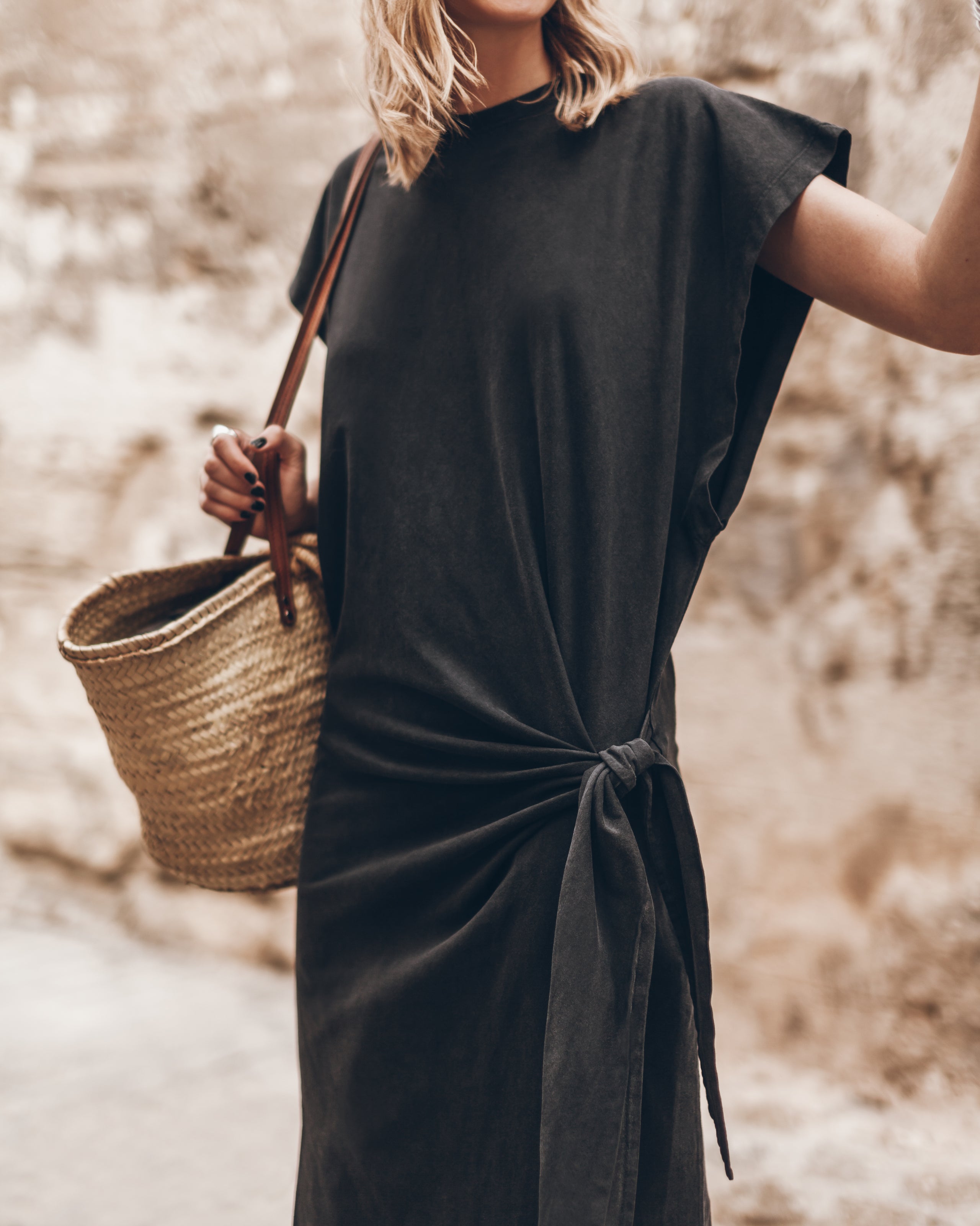 The Dark Knotted Batwing Dress