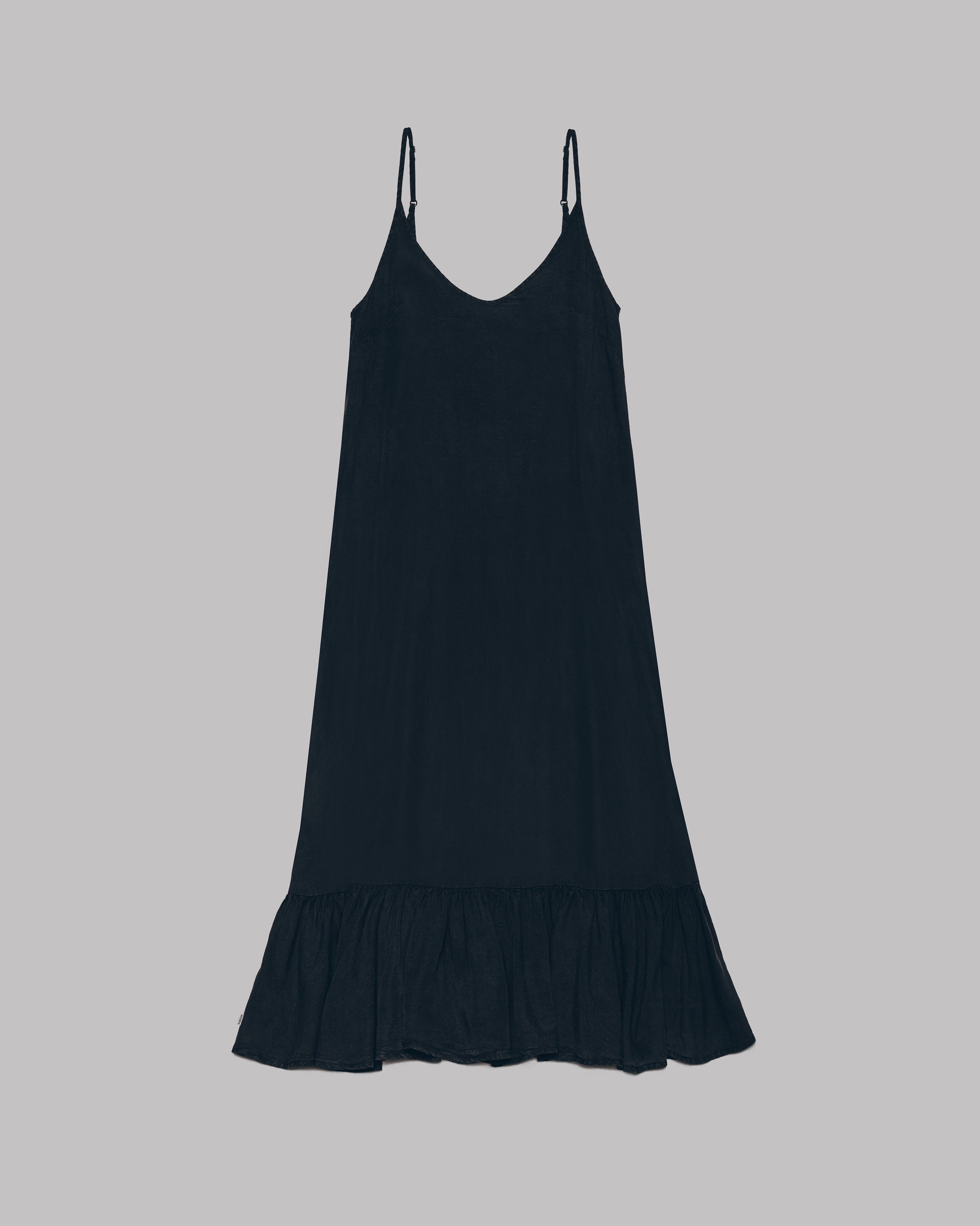 The Dark Long Ruffle Dress