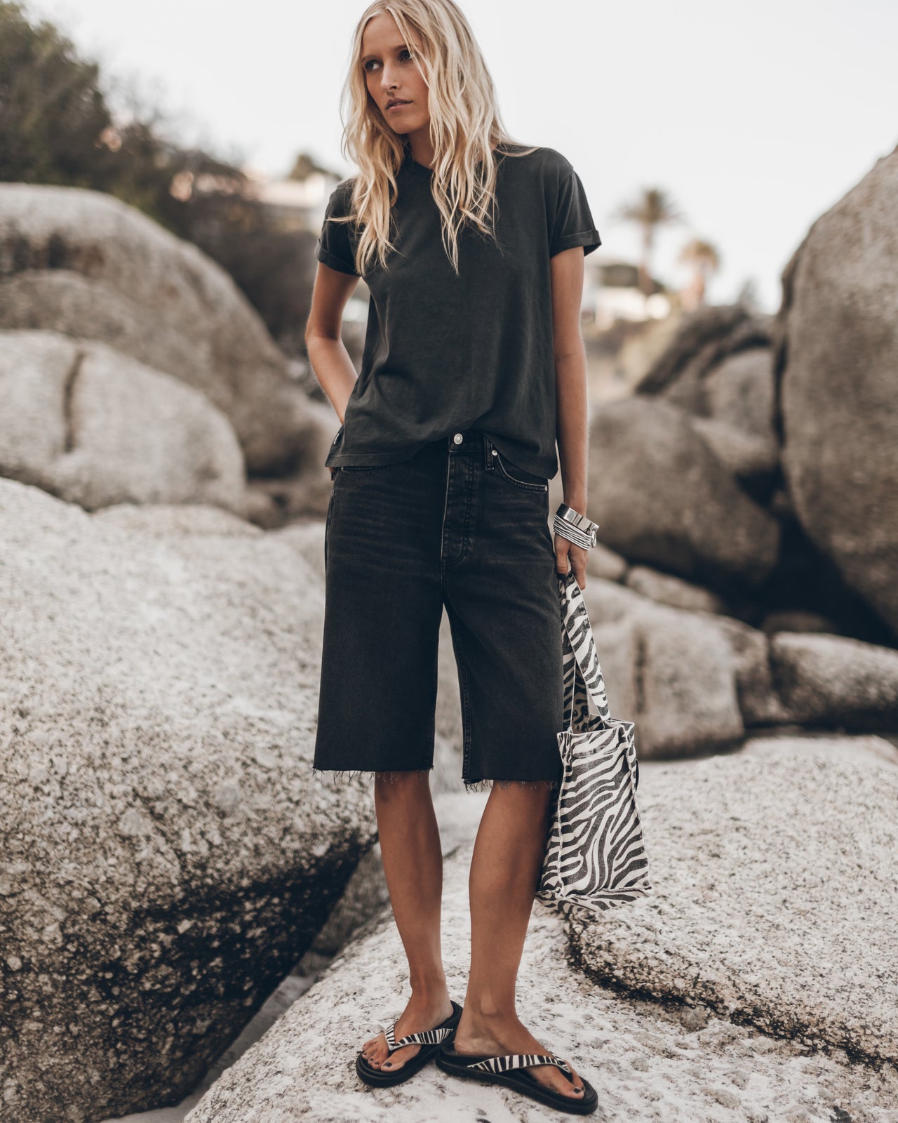 The Black Denim Bermuda Shorts