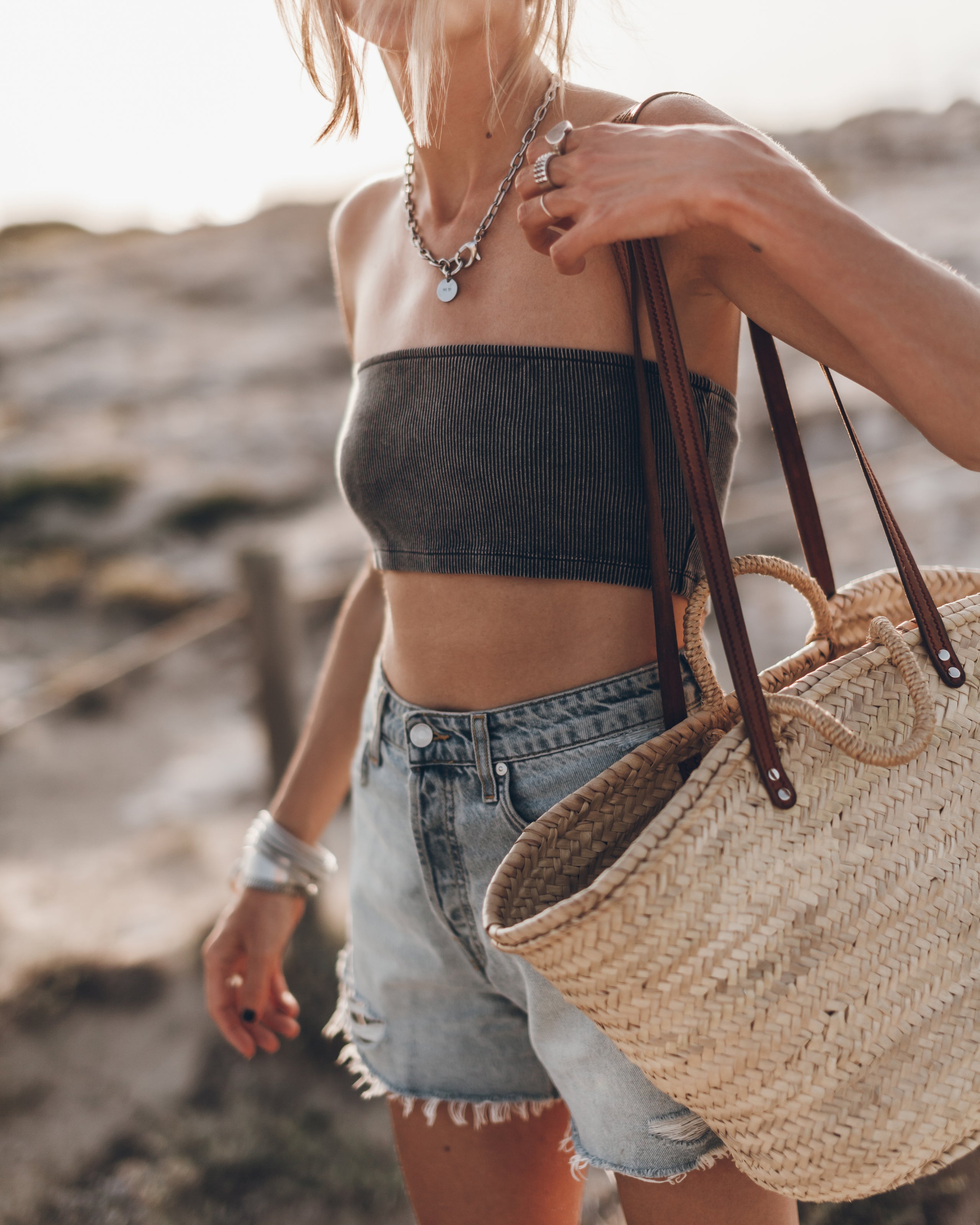 The Dark Ribbed Tube Top