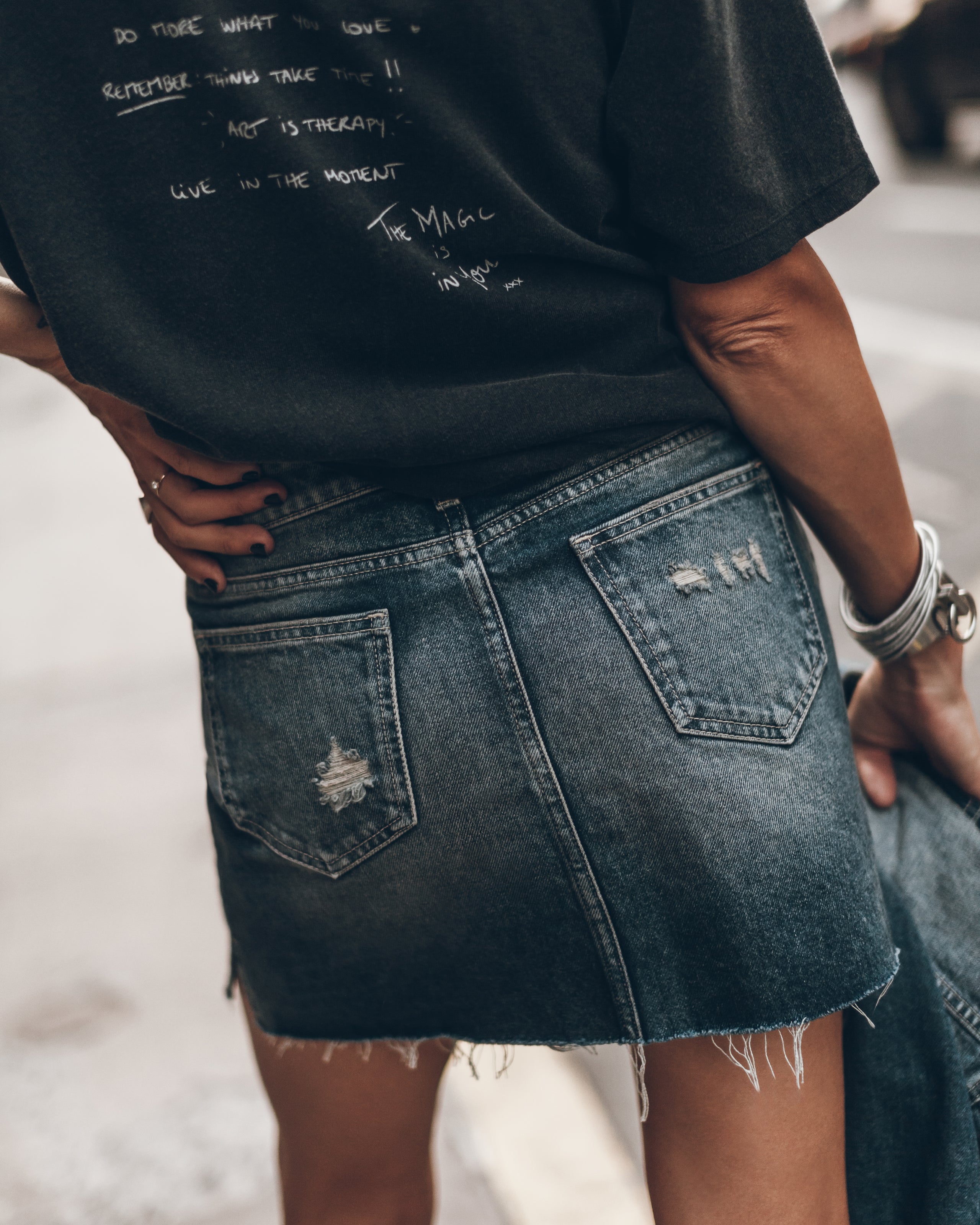 The Dark Blue Denim Skirt