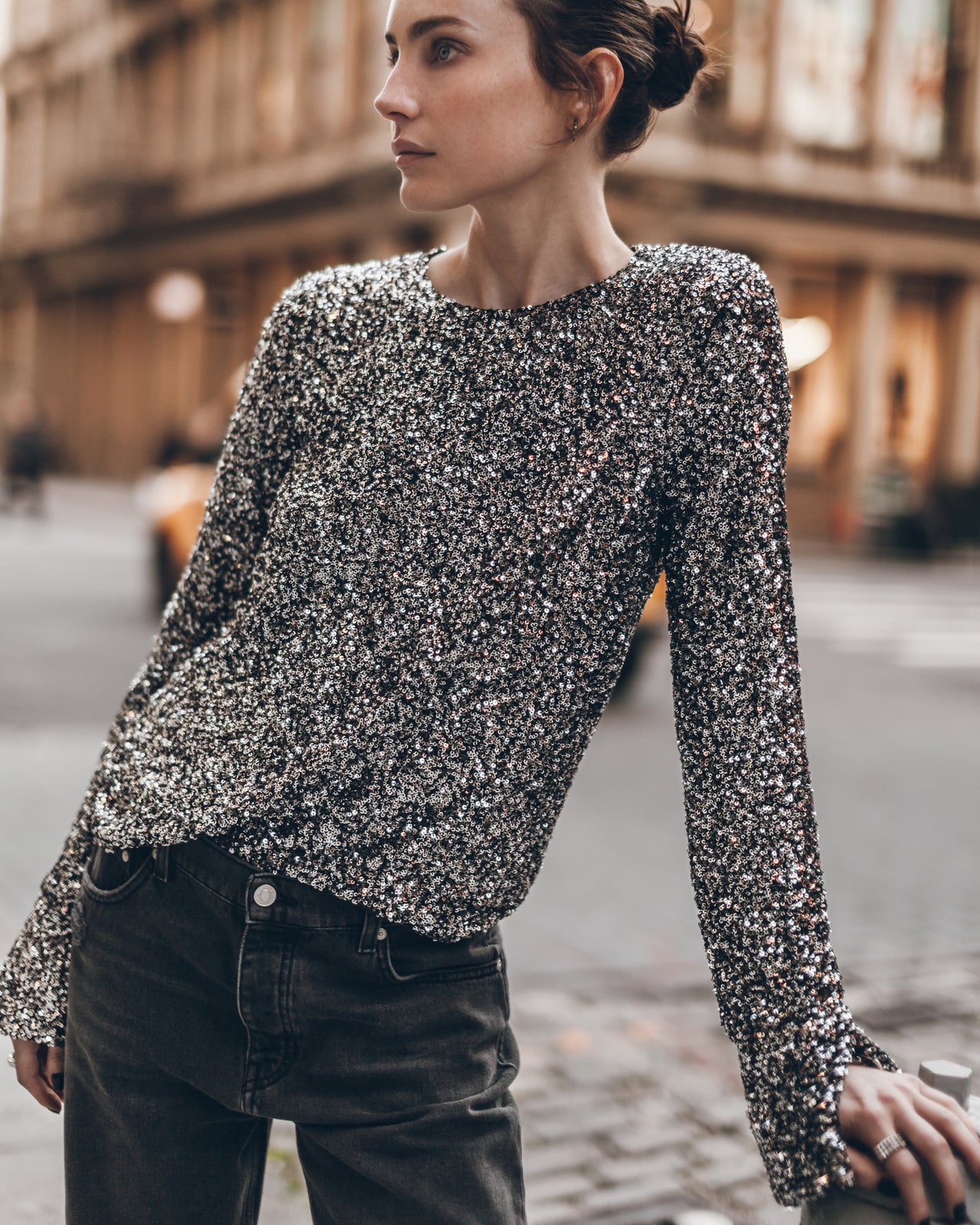 The Dark Sequin Blouse