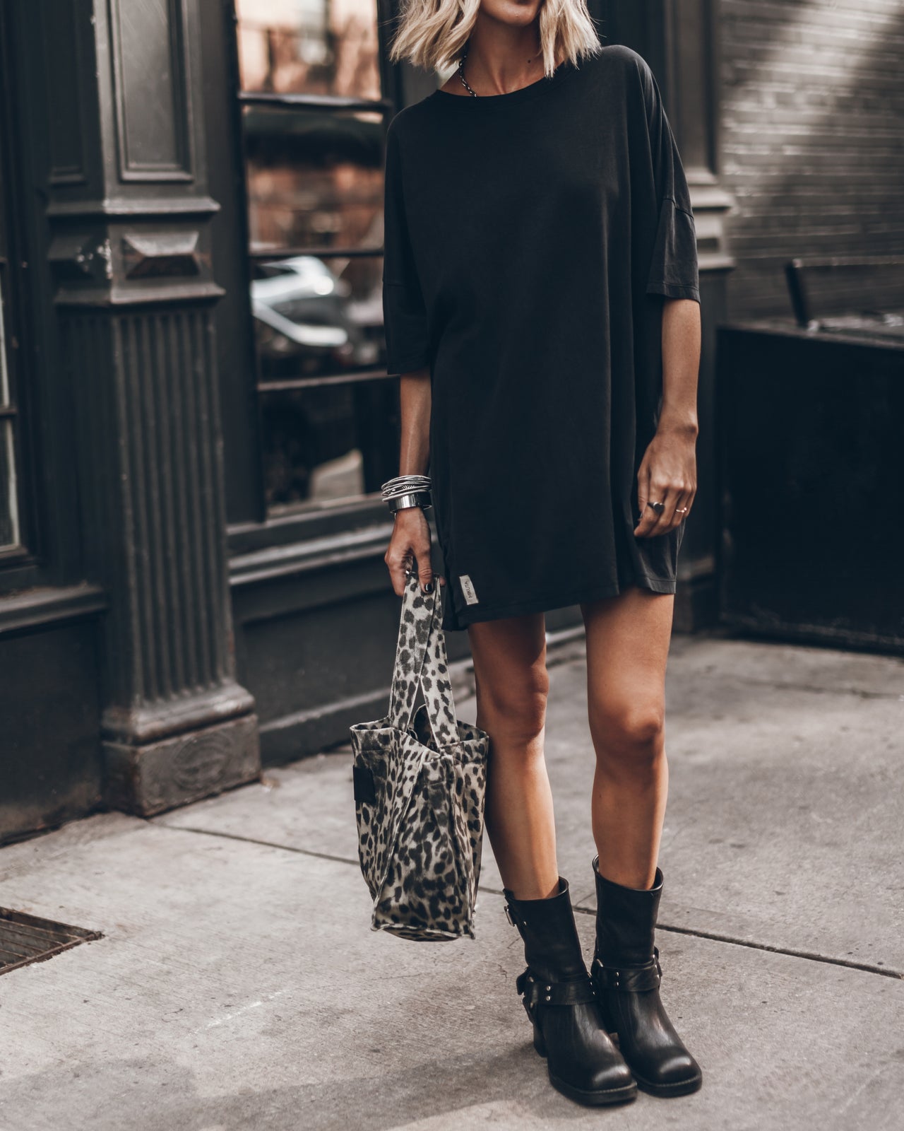 The Dark Short Loose T-Shirt Dress