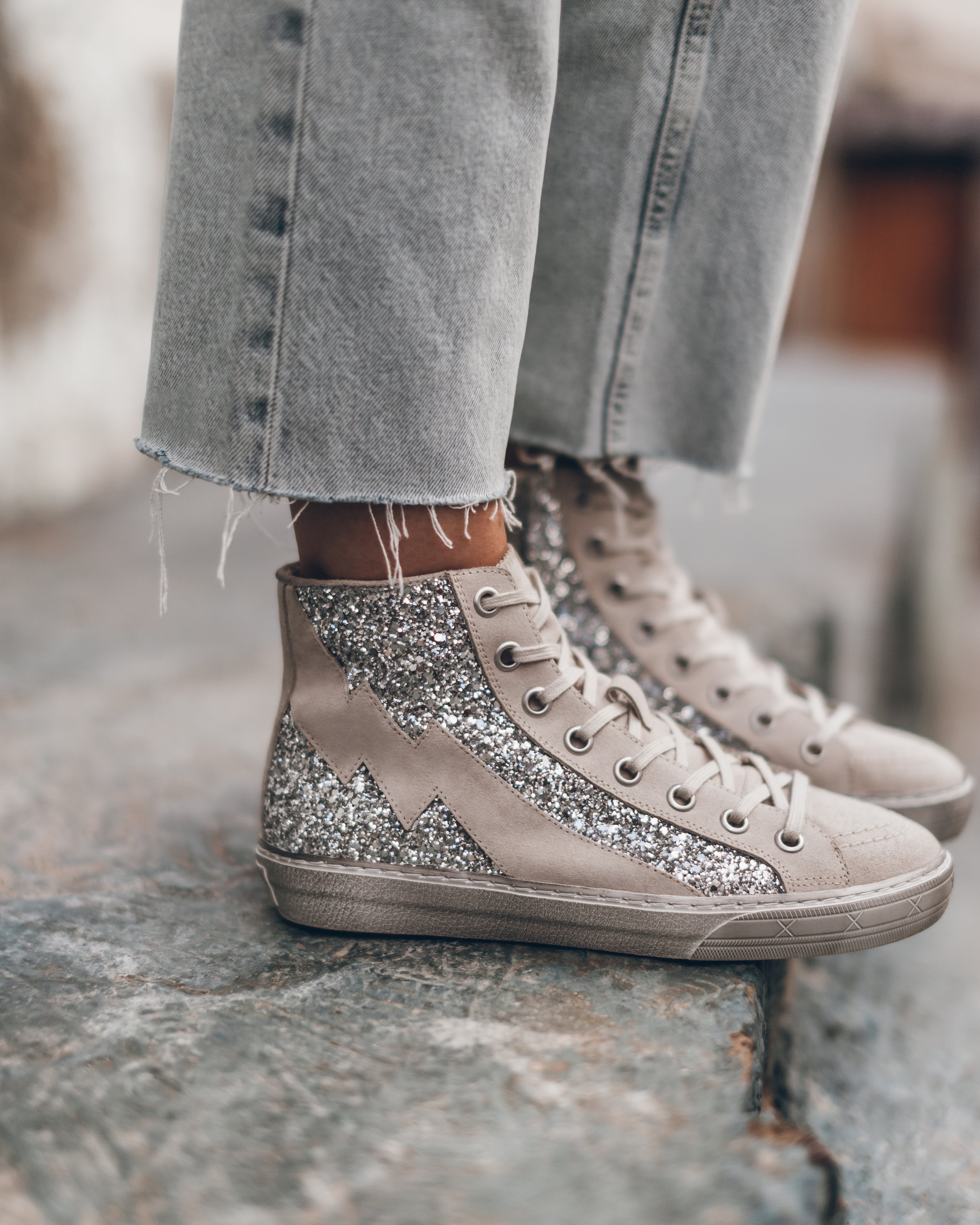 Dressing Up with Glitter Sneakers