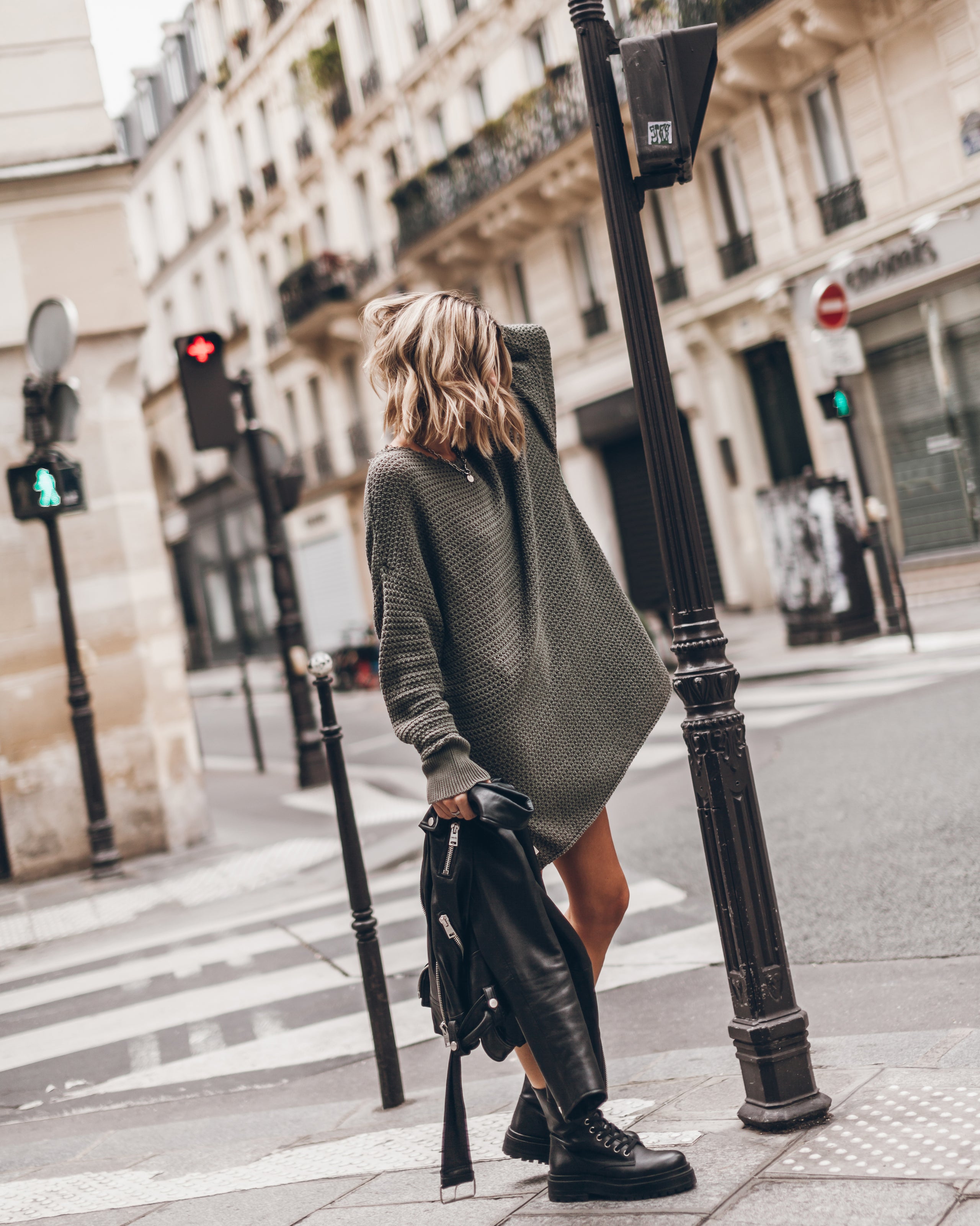 The Green Long Knitted Sweater