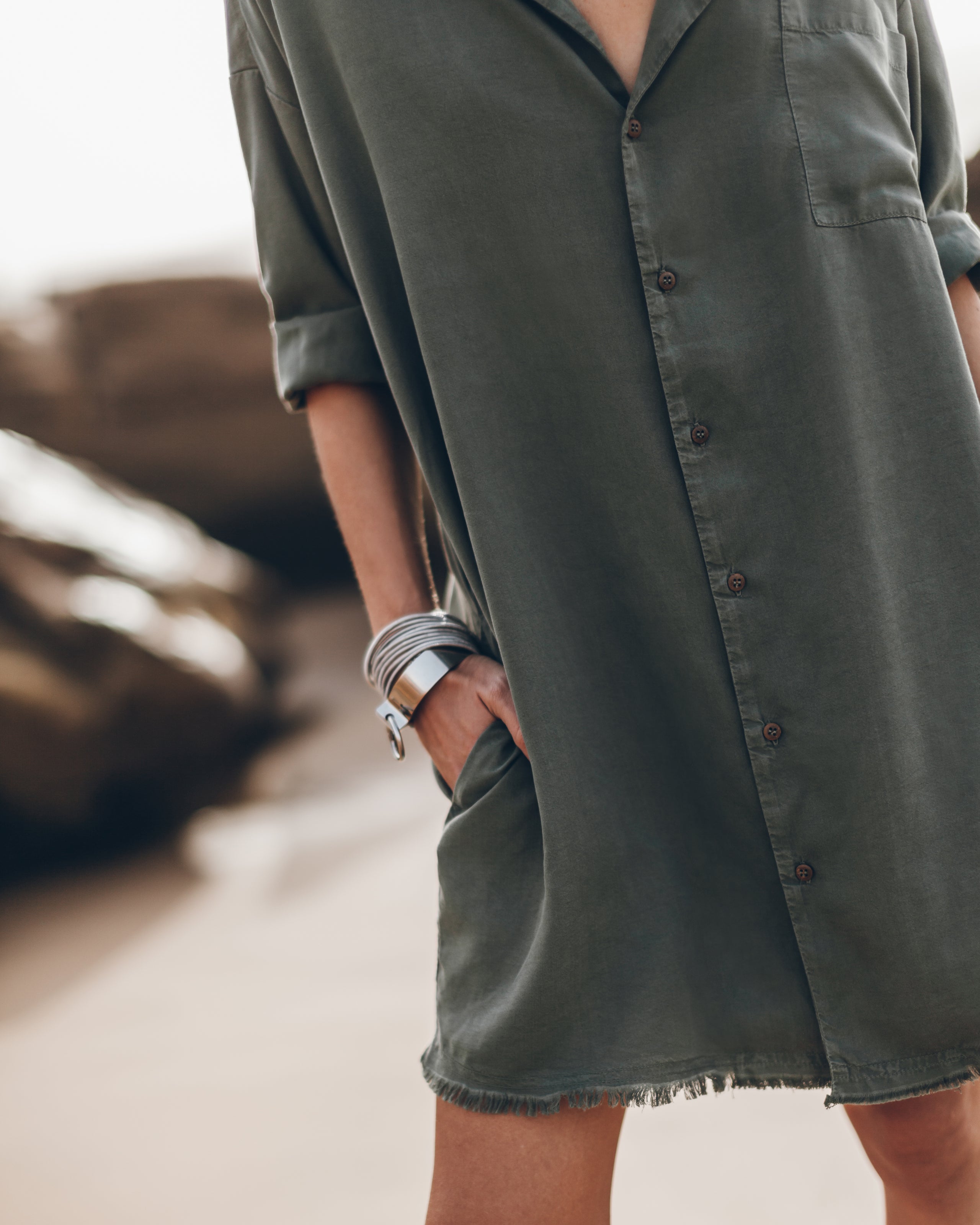 The Green Shirt Dress