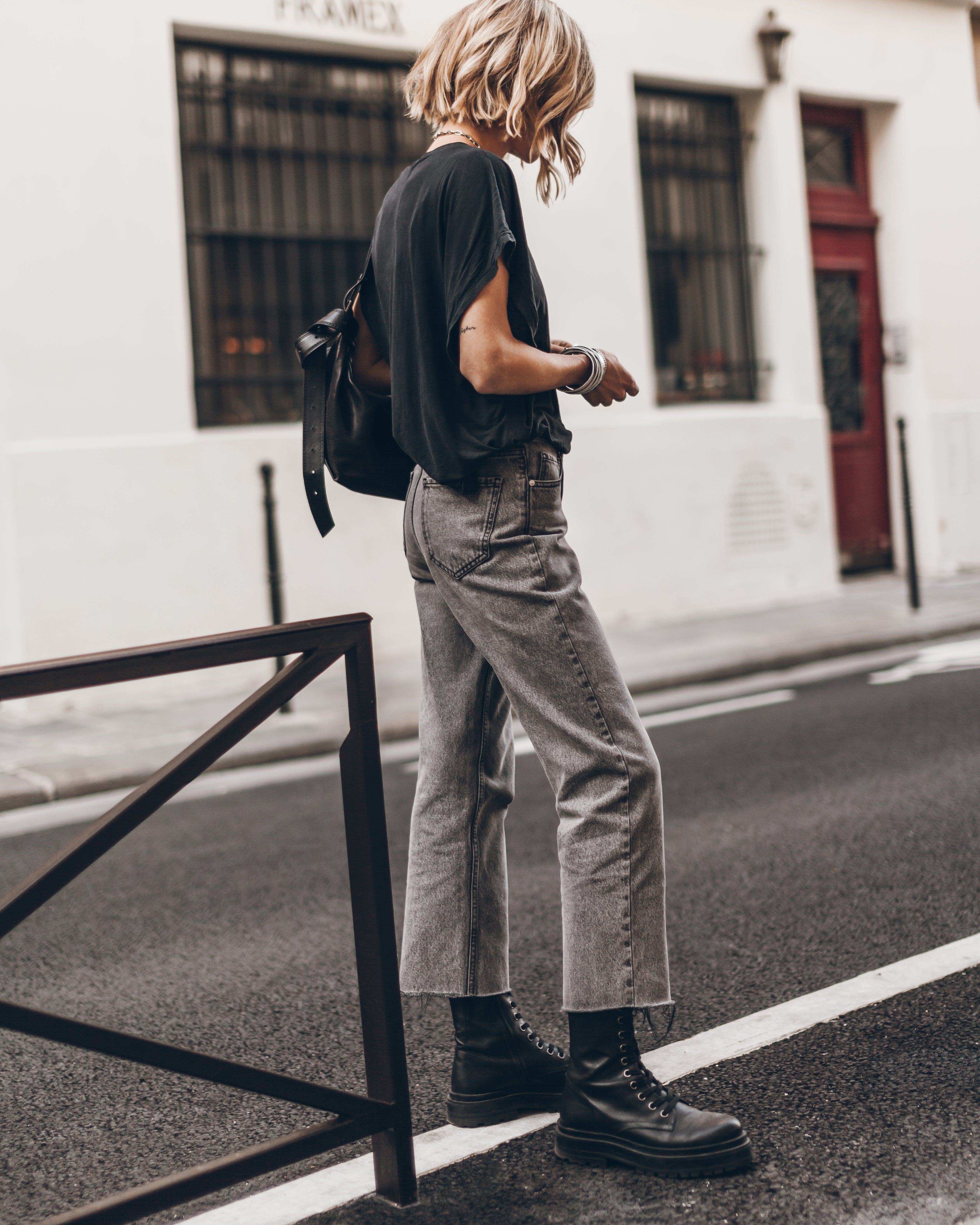 The Grey Cropped Straight Jeans