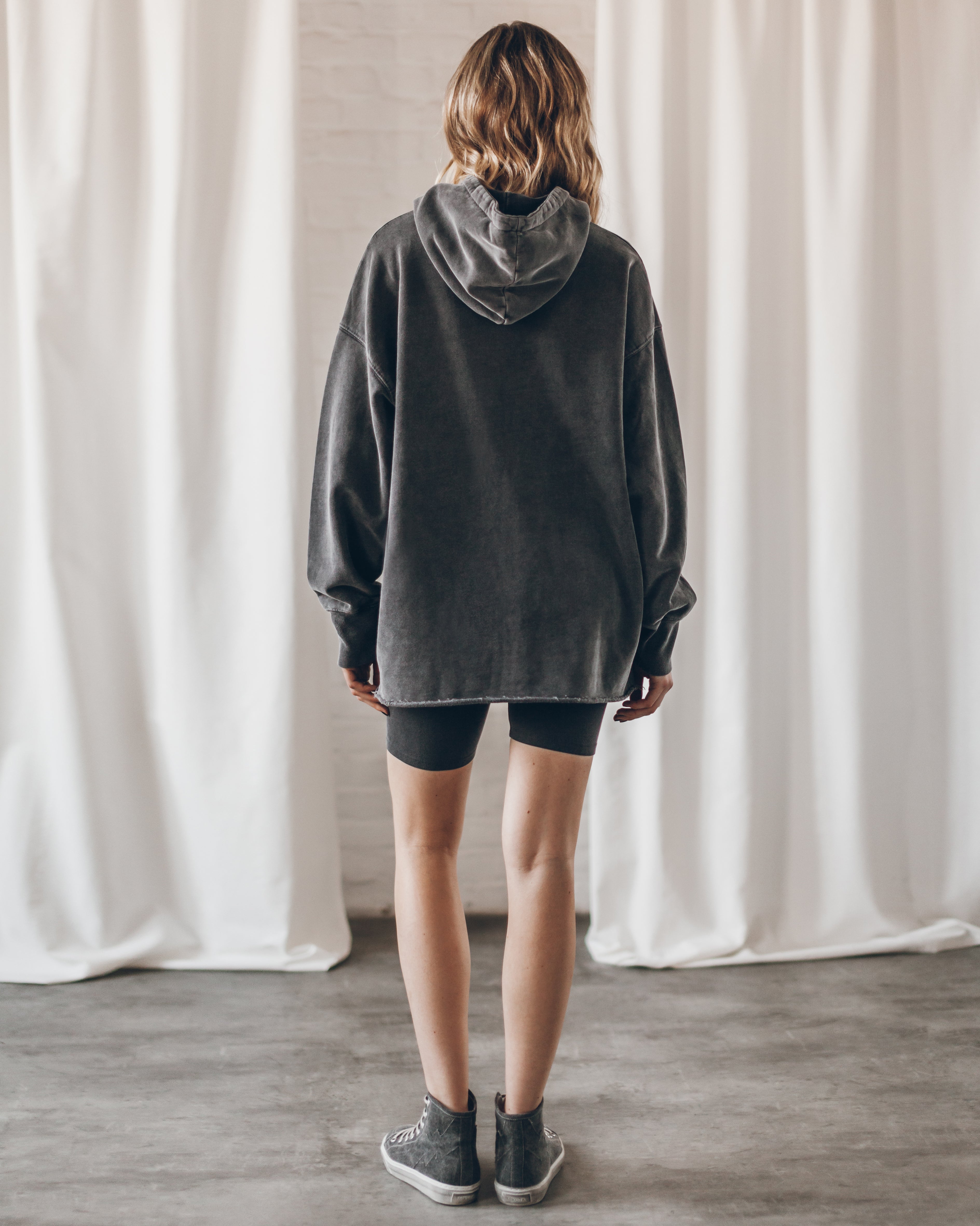 The Grey Faded Long Base Hoodie