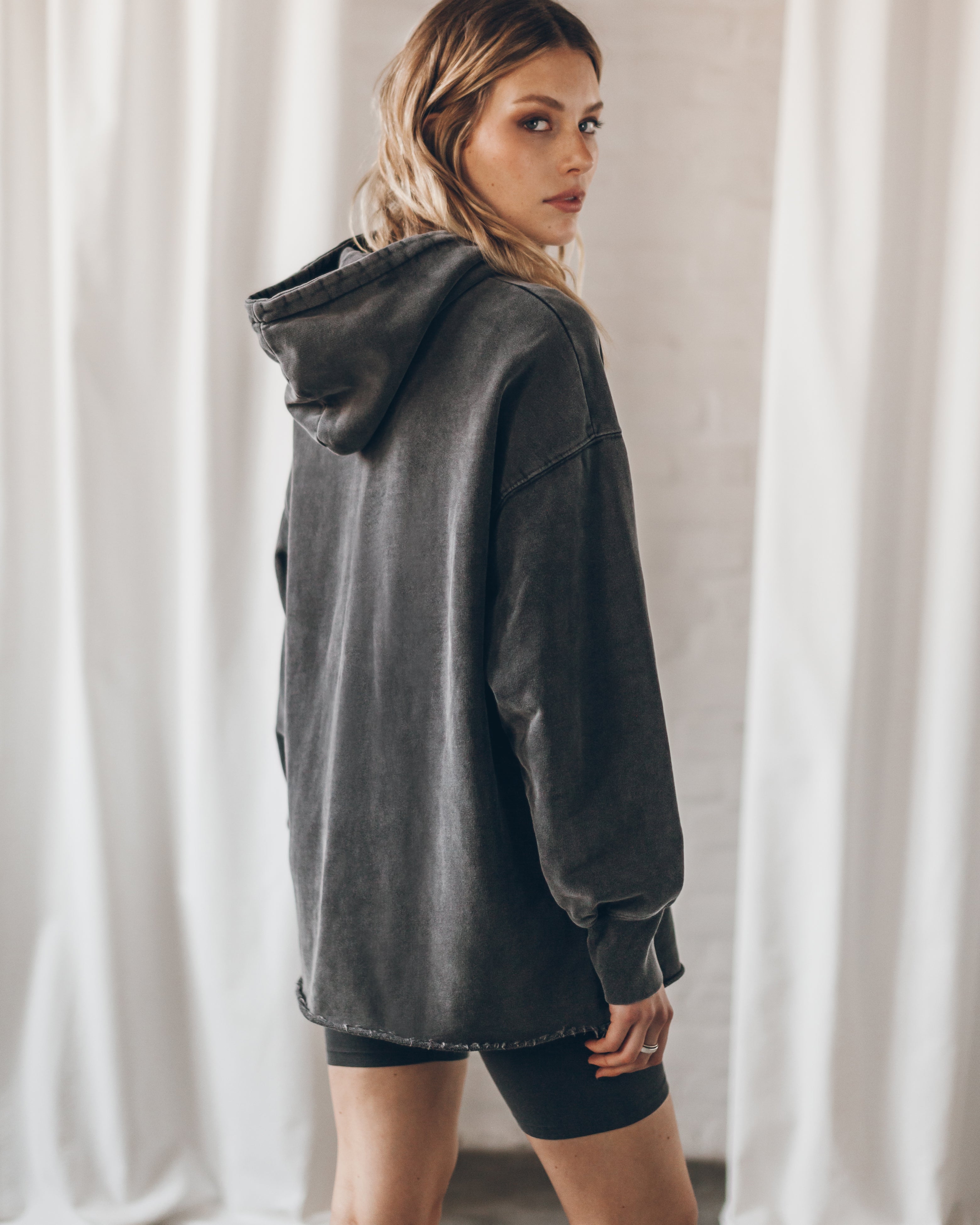 The Grey Faded Long Base Hoodie