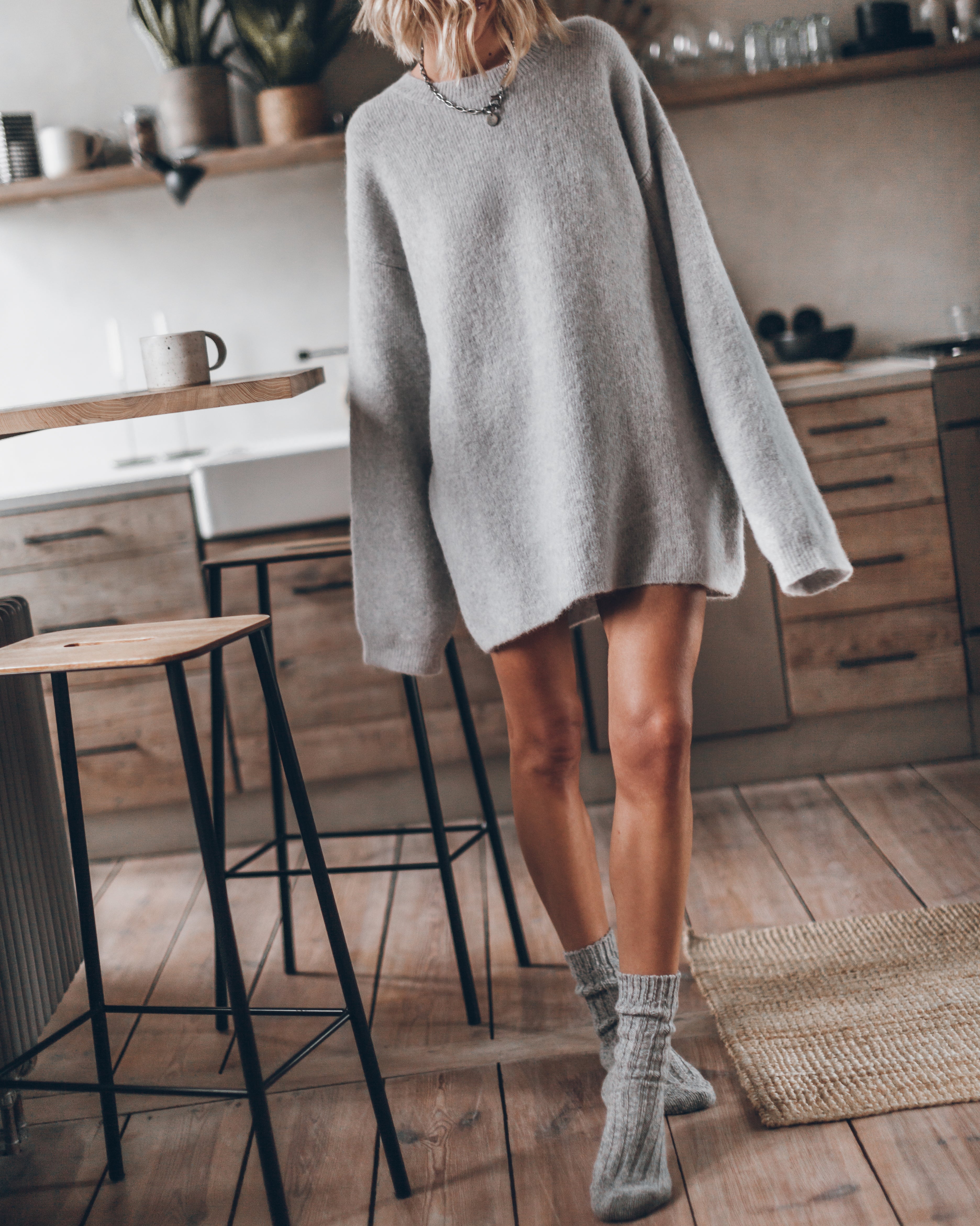 The Grey Oversized Knitted Sweater