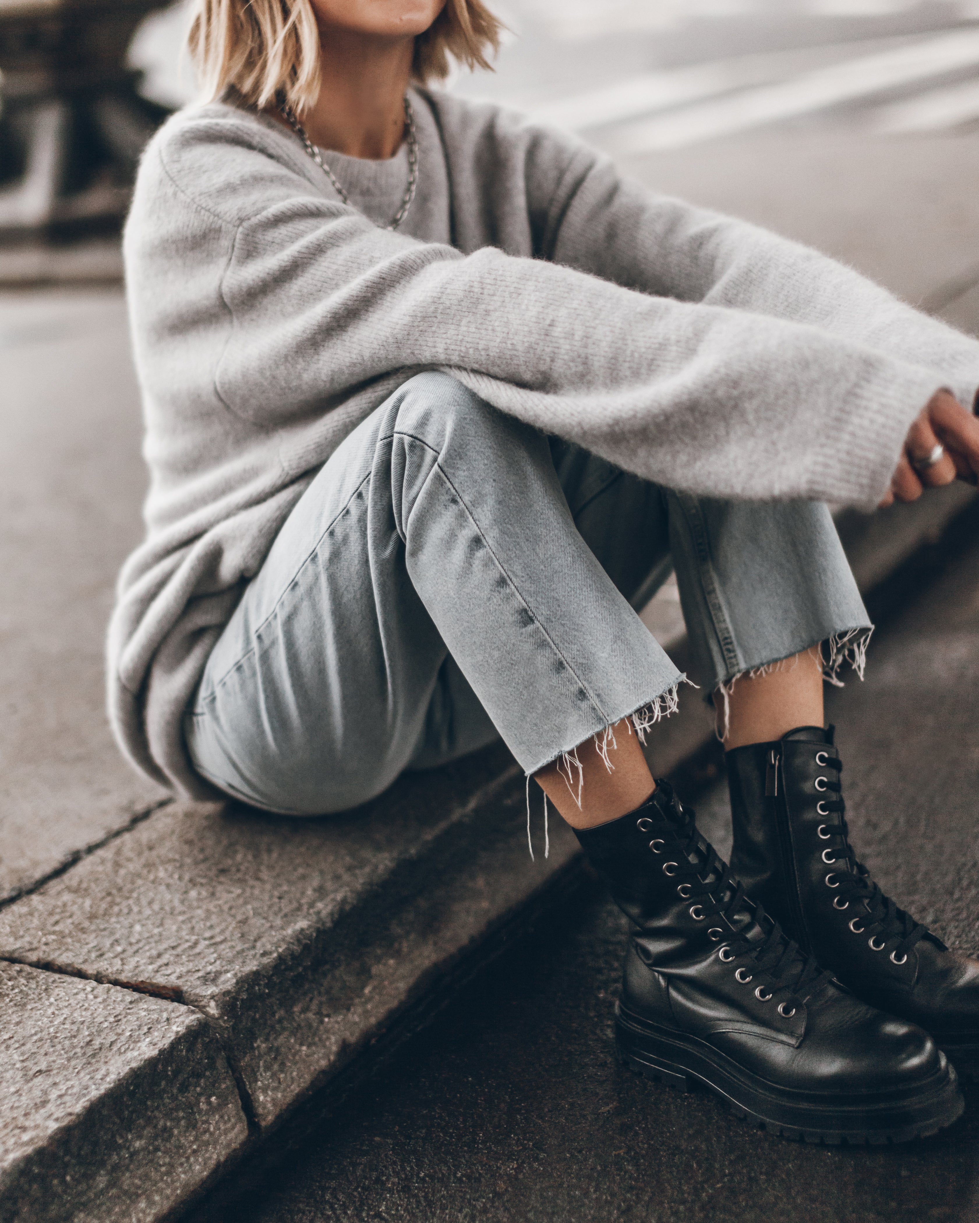 The Grey Oversized Knitted Sweater