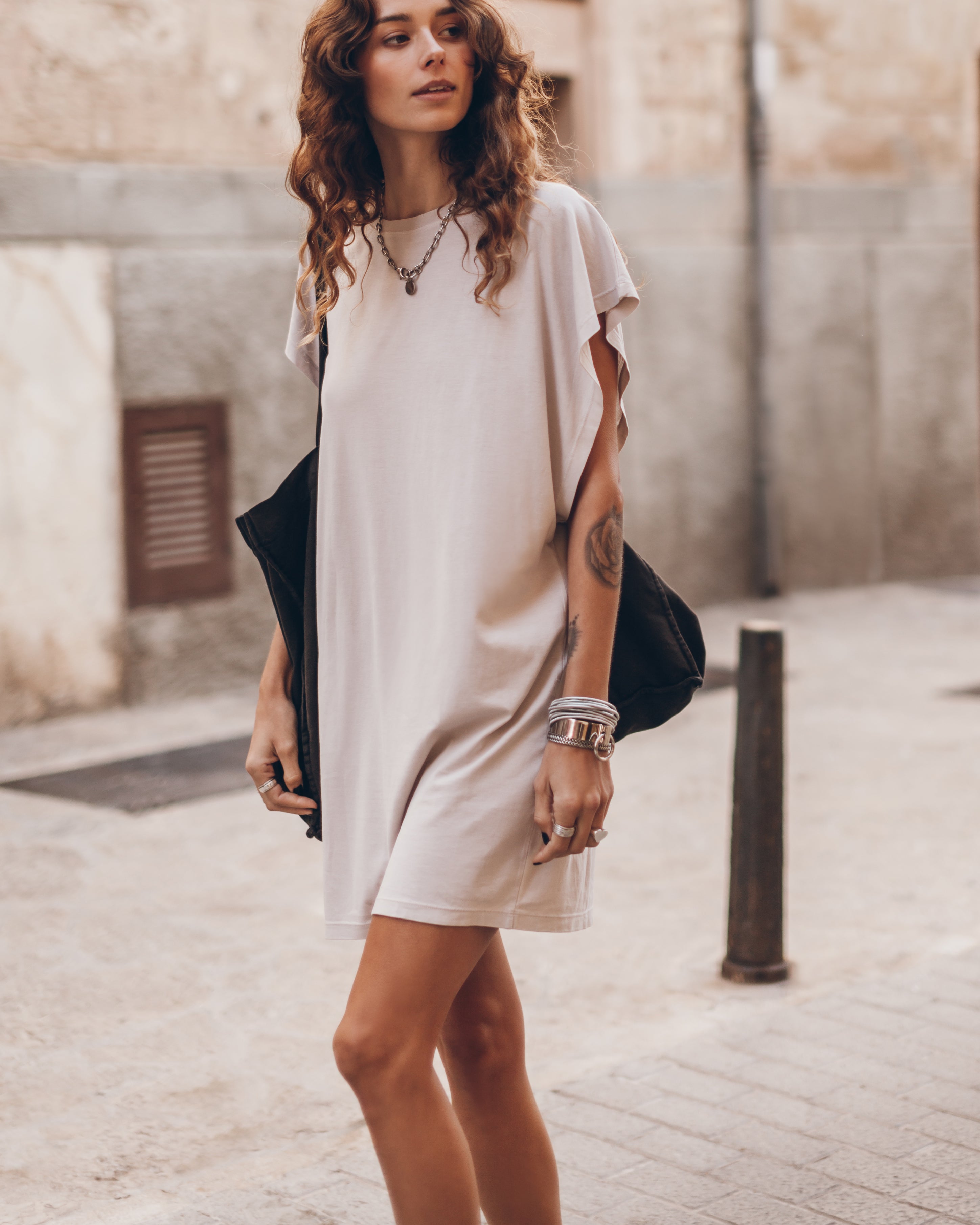 White Boho Dress for Petites - Lizzie in Lace