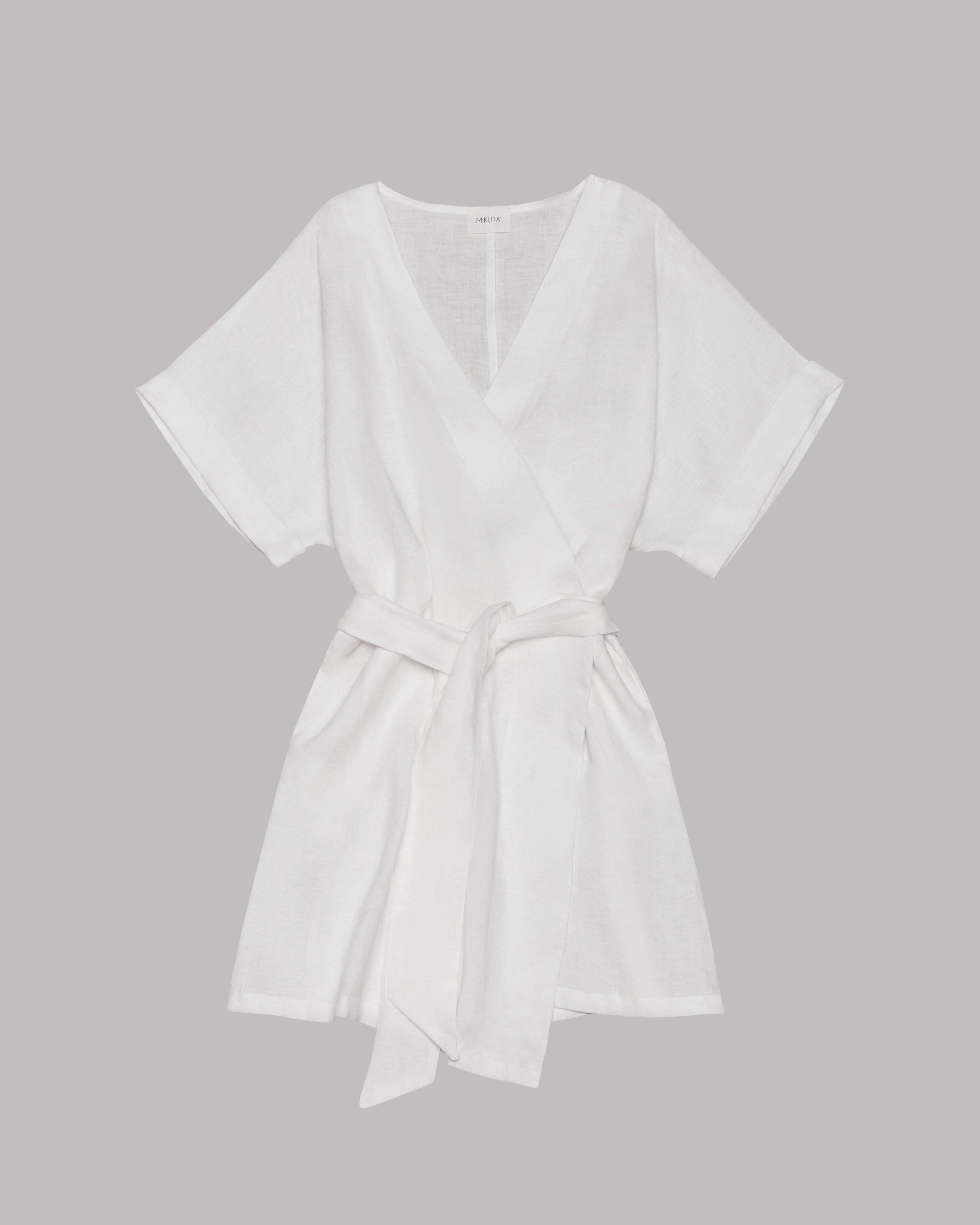 The White Linen Kimono Dress